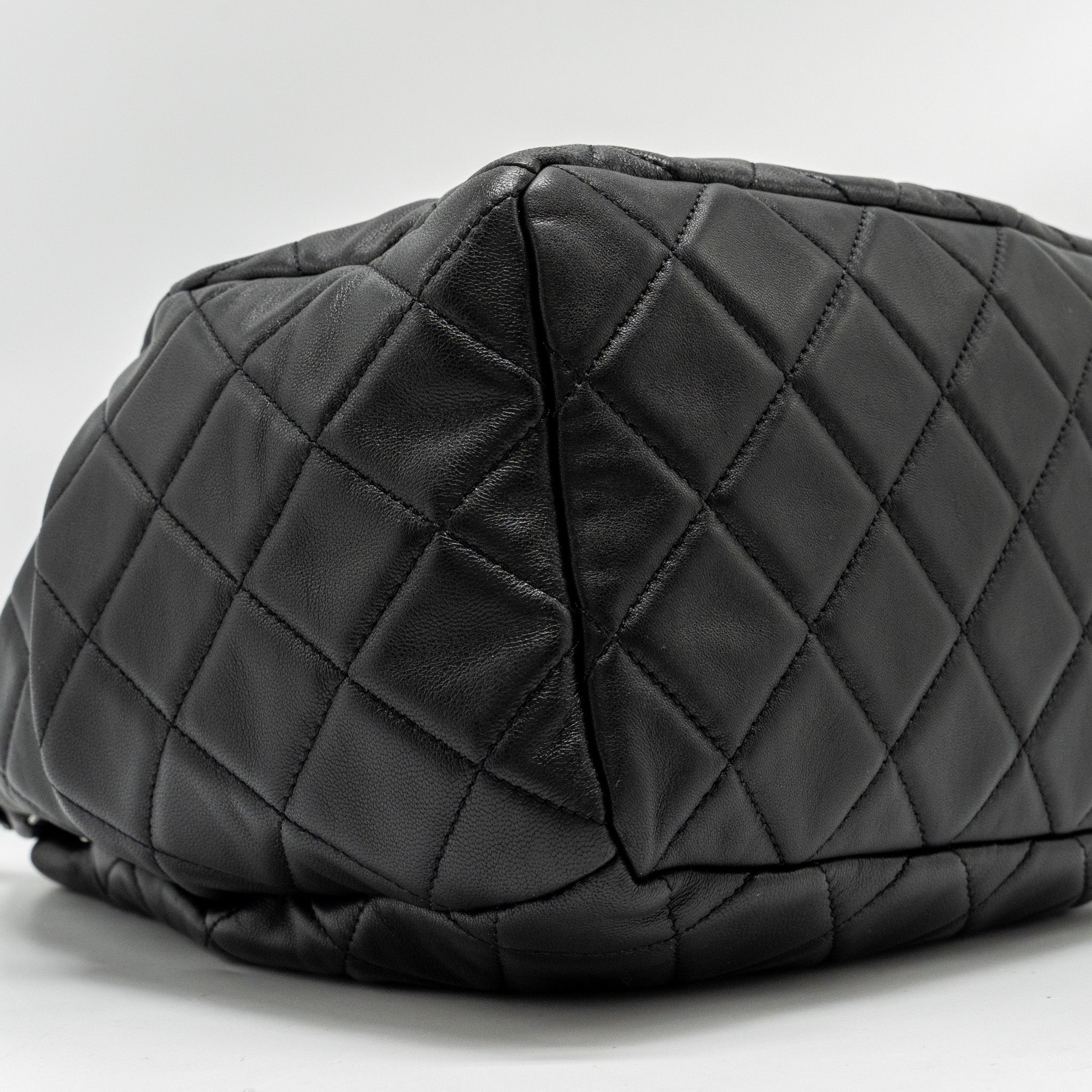 Chanel CC Chain Drawstring Bucket Bag Lambskin Black