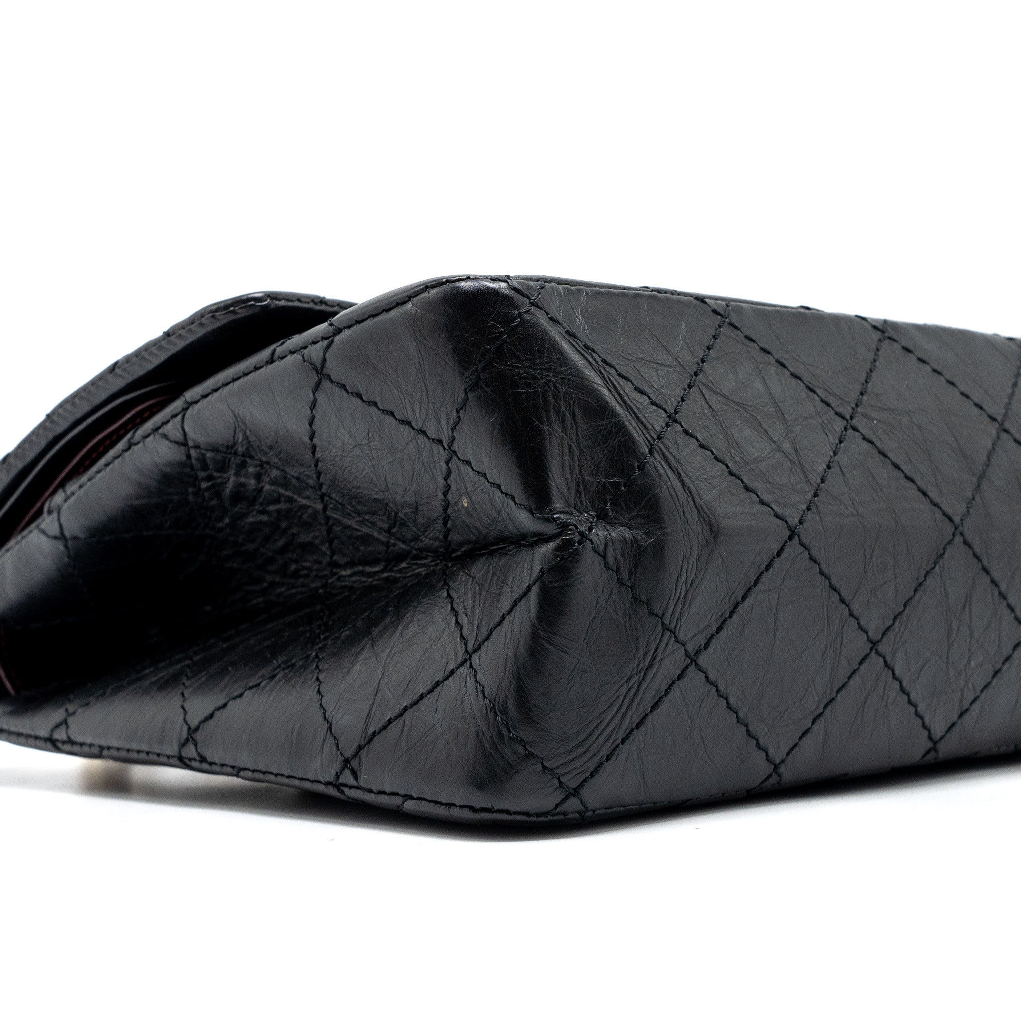Chanel Large 2.55 Reissue Double Flap Bag Aged Calfskin Black