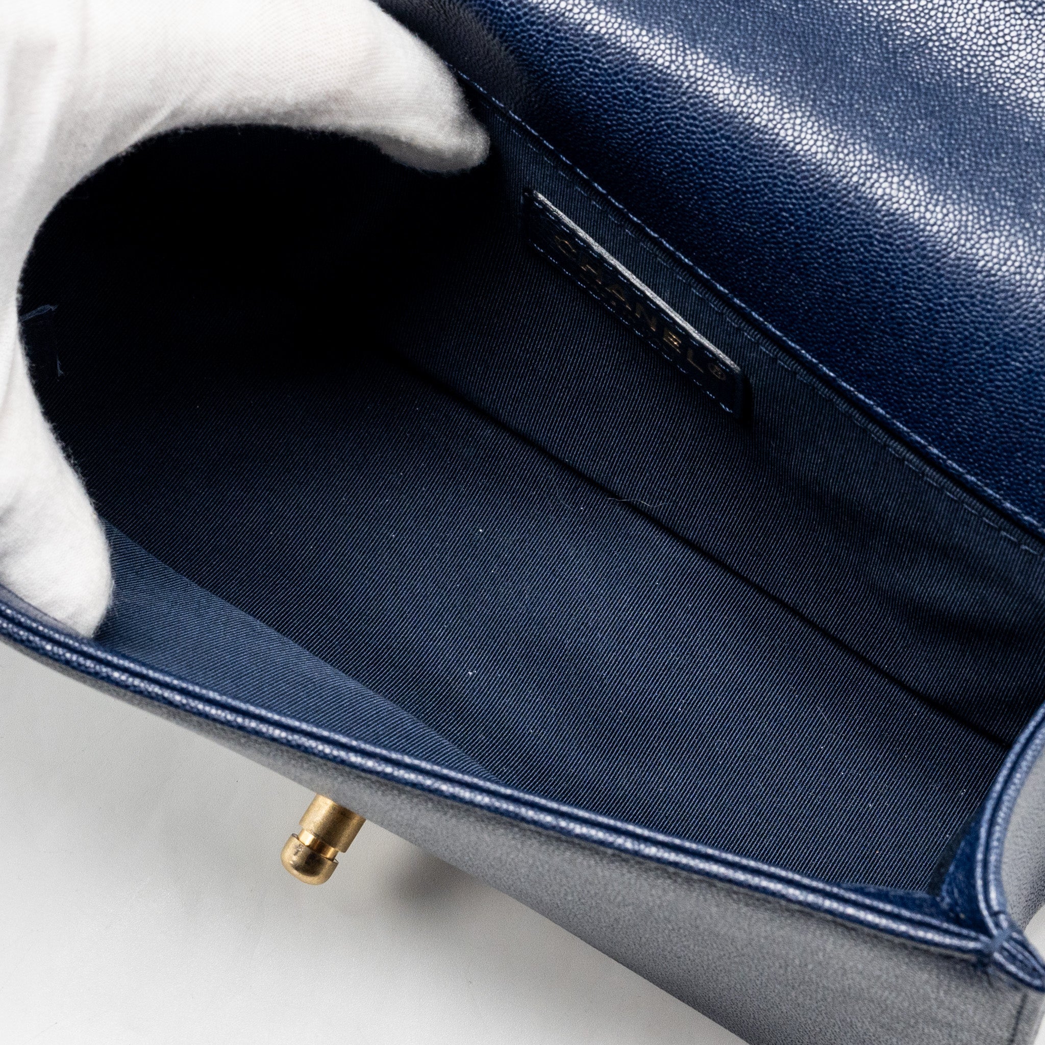 Chanel Medium boy bag caviar navy