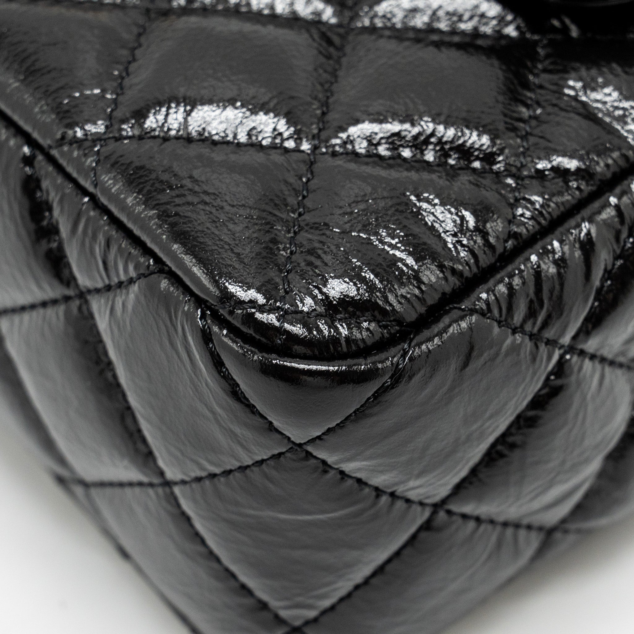 CHANEL 23C Small Hobo bag Shiny Calfskin Black Brushed (Microchip)