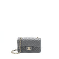 Chanel 22A Mini Rectangular Flap Bag Lambskin Grey L (Microchip).