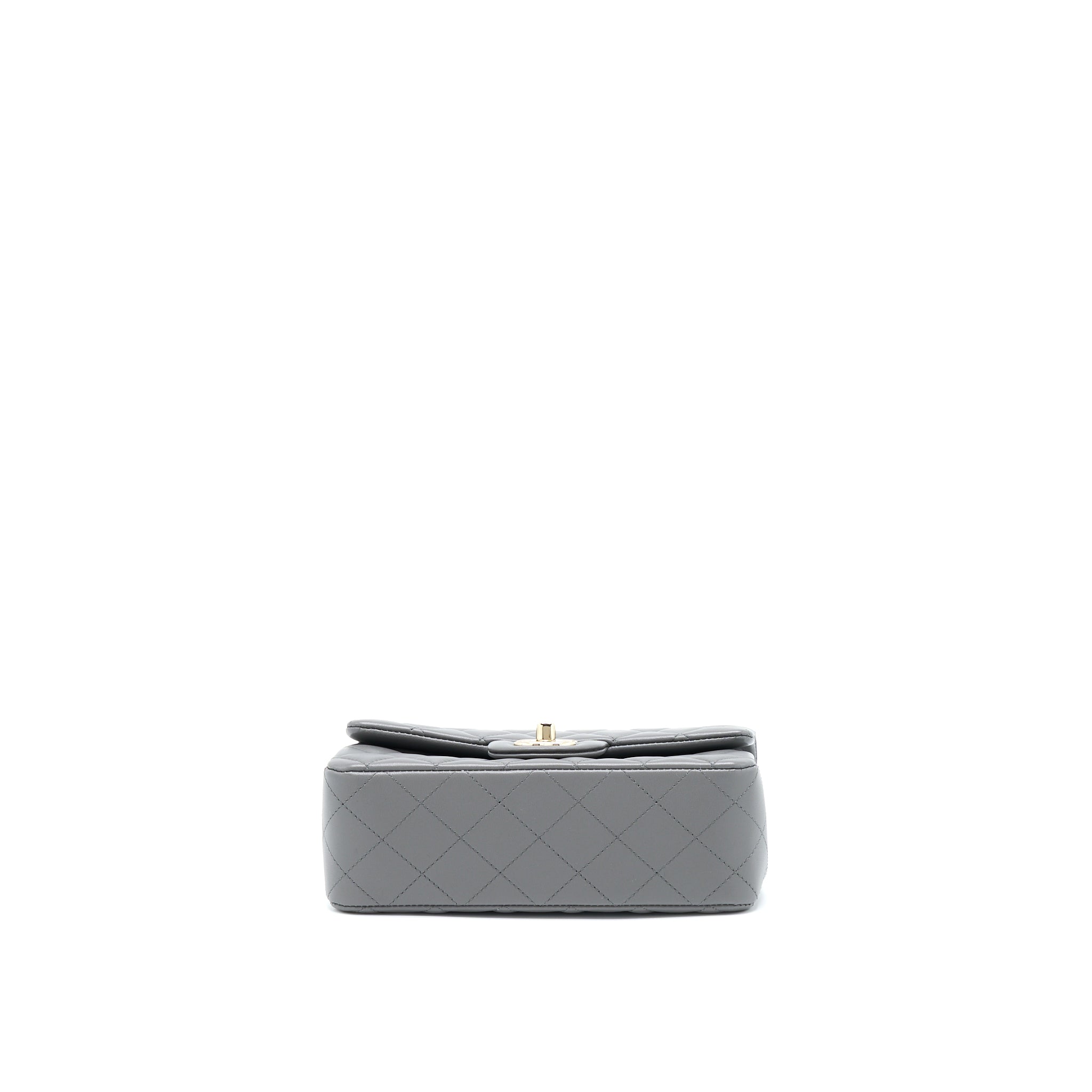 Chanel 22A Mini Rectangular Flap Bag Lambskin Grey L (Microchip).