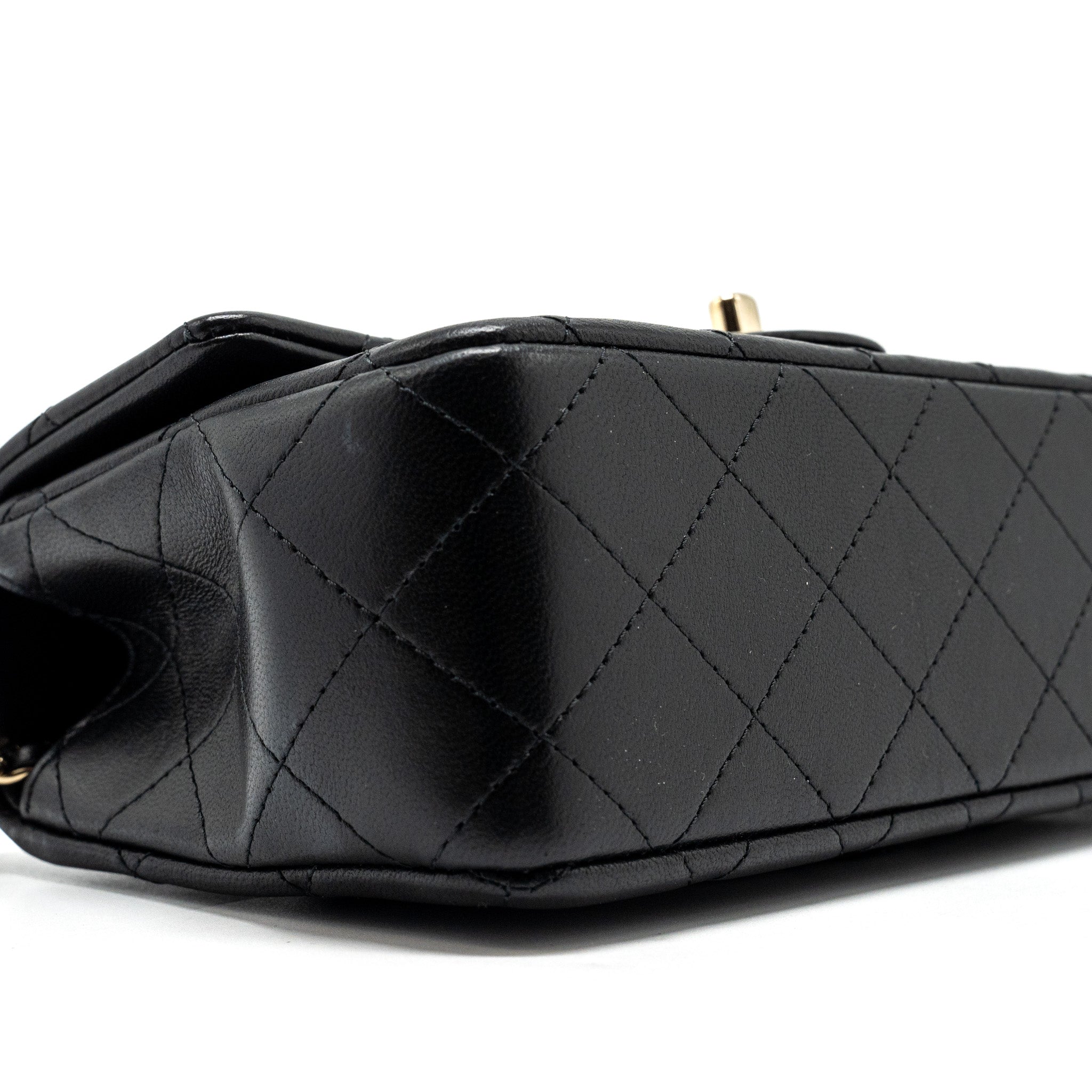 Chanel Top Handle Mini Rectangular Flap Bag Lambskin Black L (Microchip)