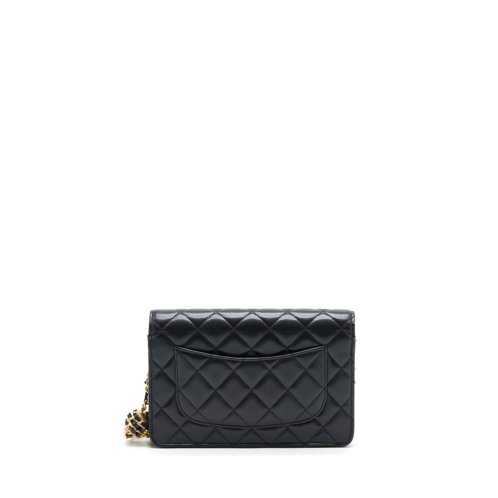 Chanel 22S Pearl Crush Wallet On Chain Lambskin Black