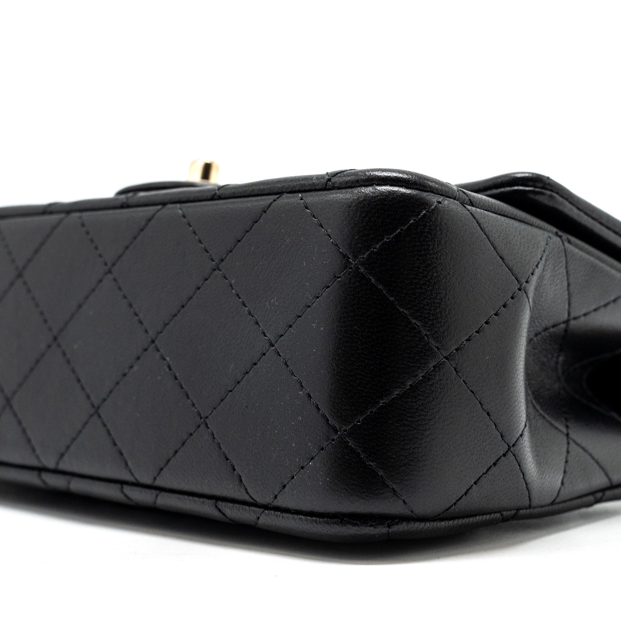 Chanel Top Handle Mini Rectangular Flap Bag Lambskin Black L (Microchip)
