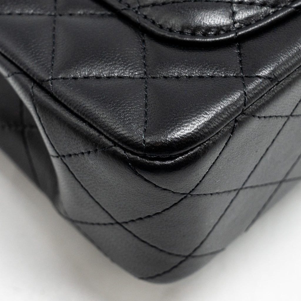 Chanel Top Handle Mini Rectangular Flap Bag Lambskin Black L (Microchip)