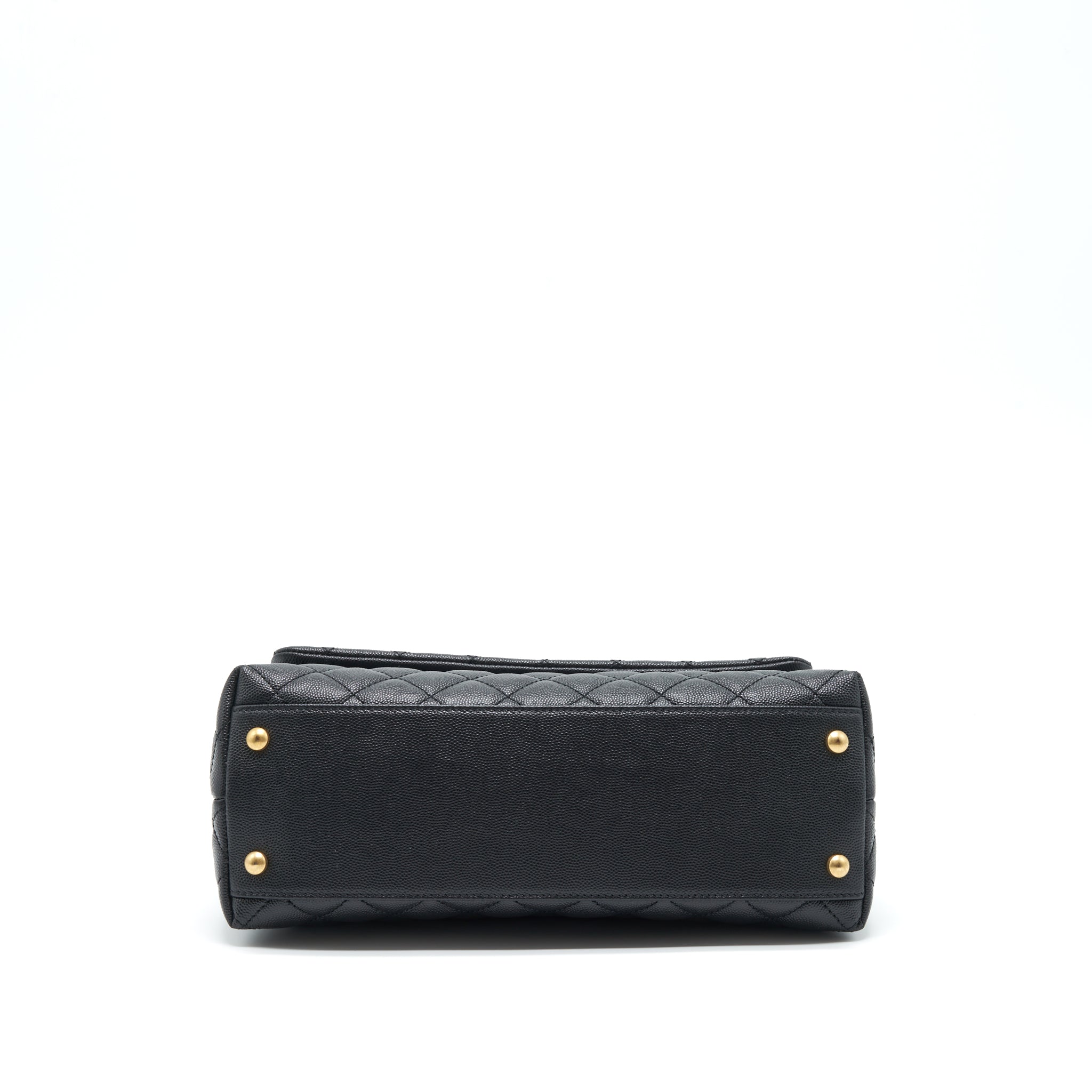 Chanel Medium Coco Handle With Lizard Embossed Handle Caviar Black