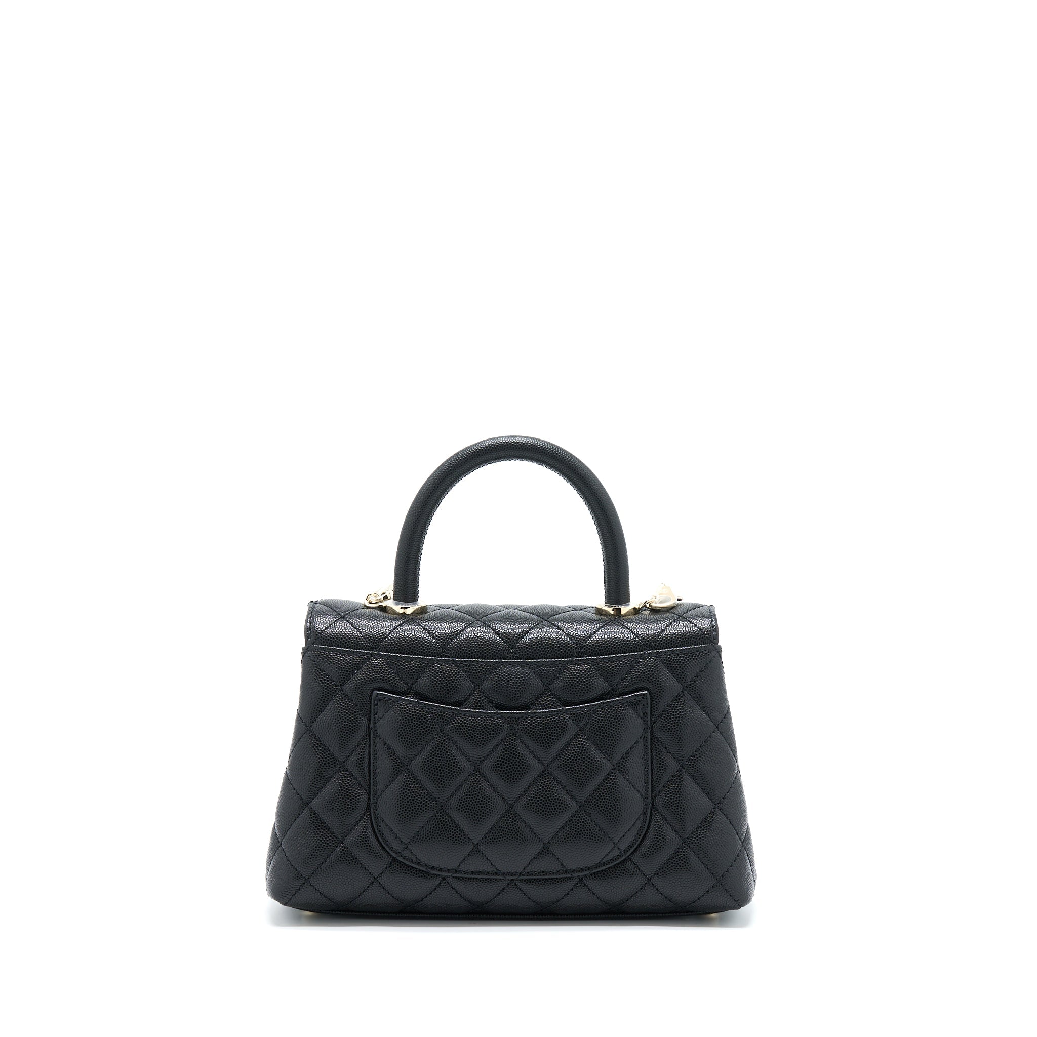 Chanel Small Coco Handle Caviar Black L (Microchip)