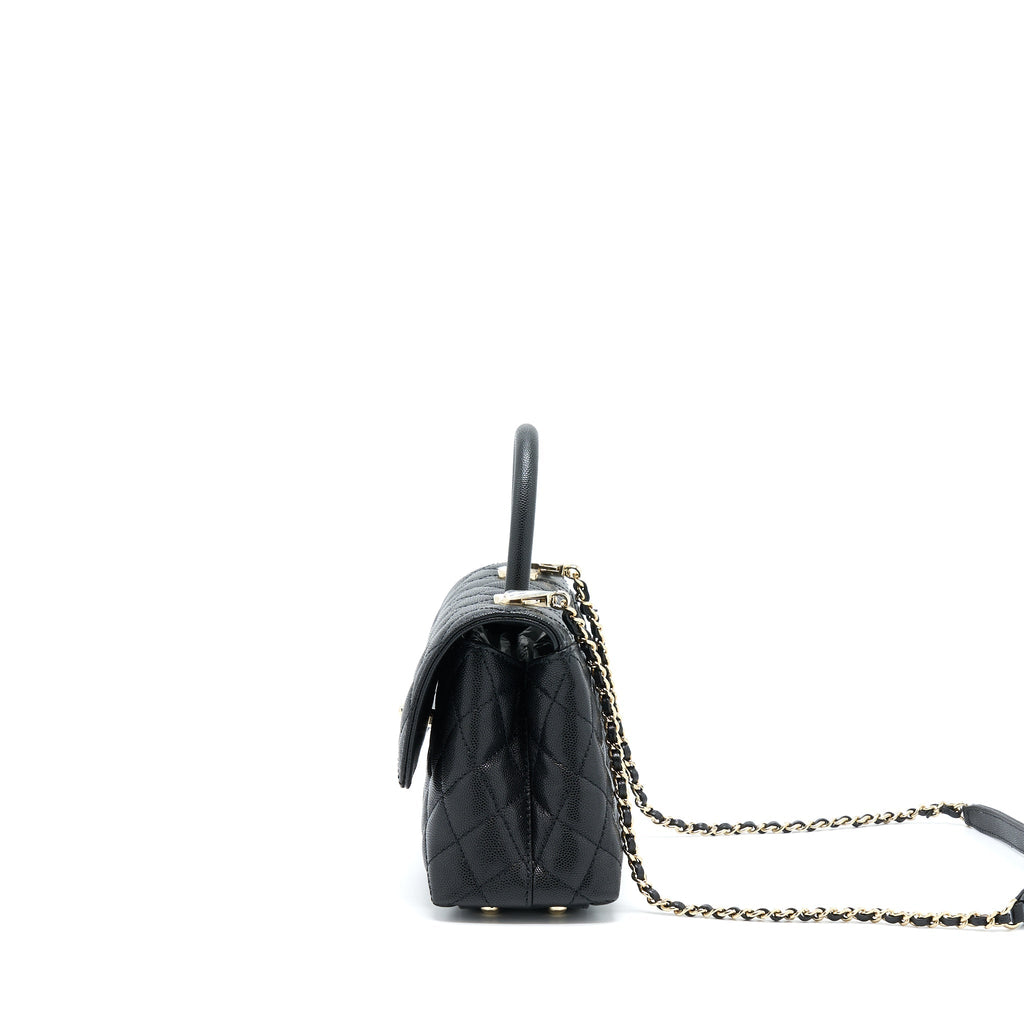 Chanel Small Coco Handle Caviar Black L (Microchip)