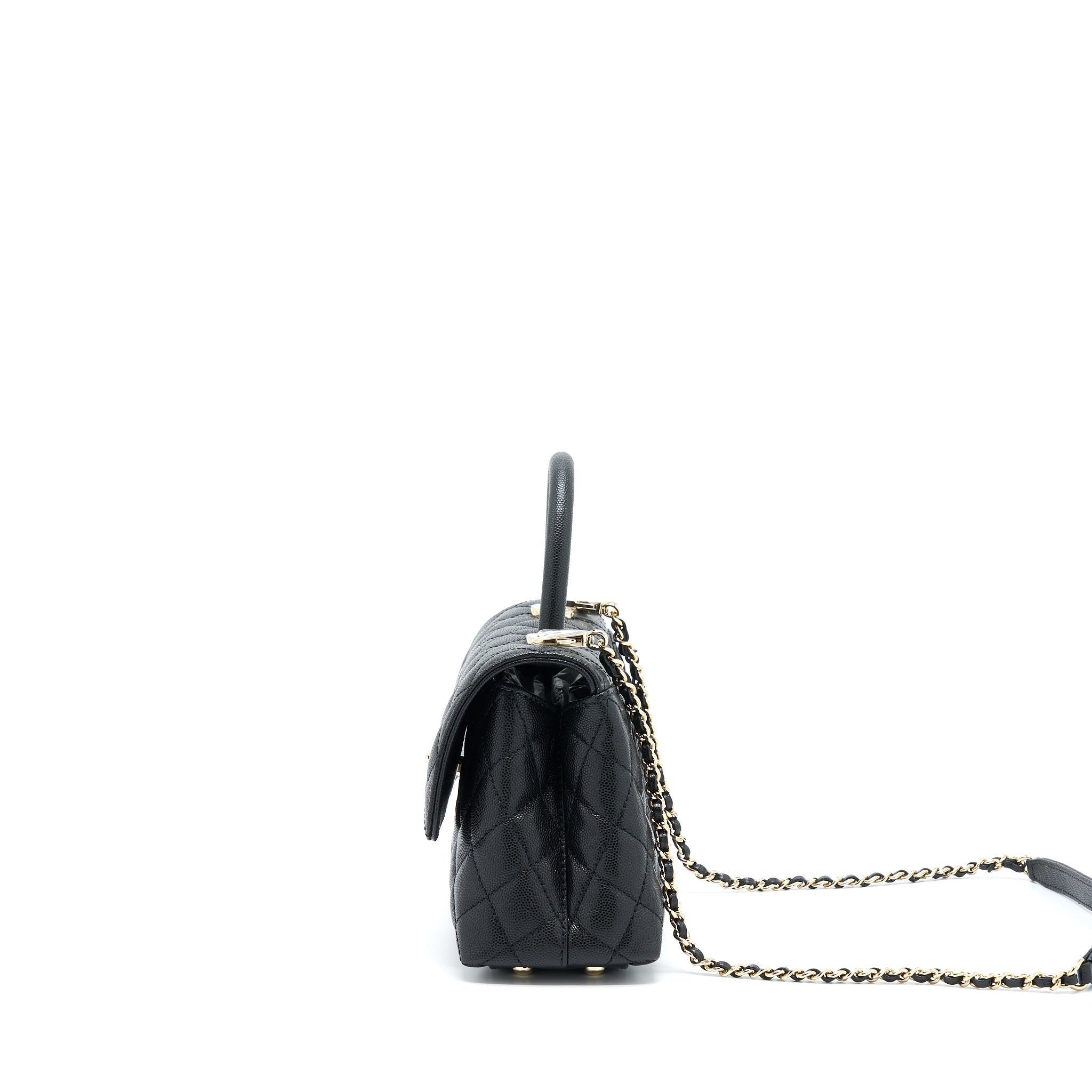 Chanel Small Coco Handle Caviar Black L (Microchip)