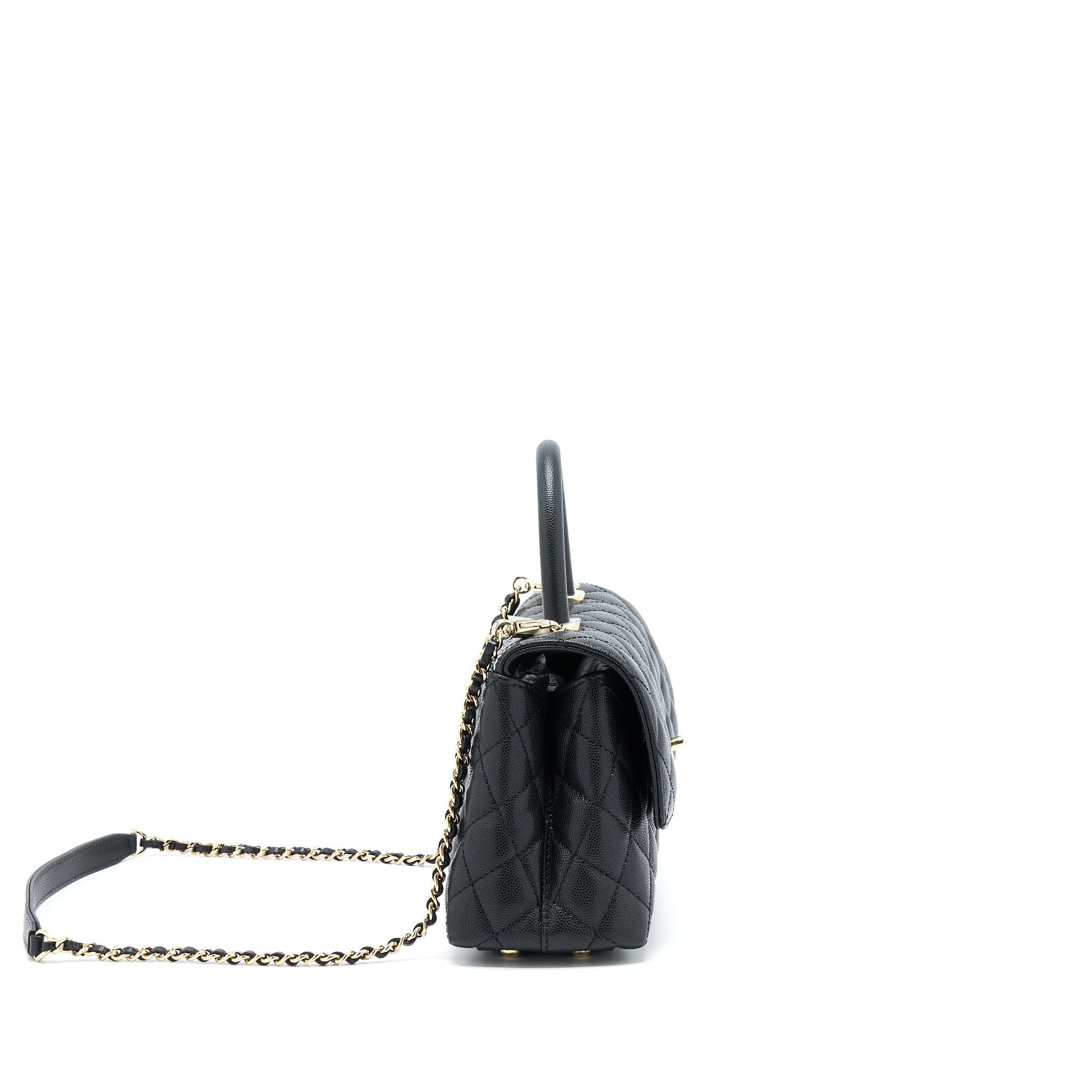 Chanel Small Coco Handle Caviar Black L (Microchip)