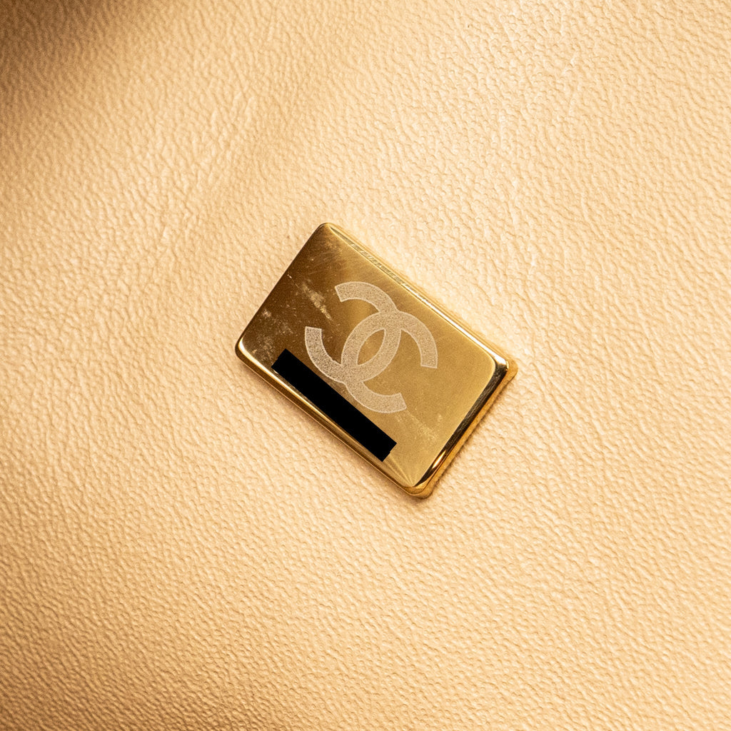 Chanel Jumbo Classic Double Flap Caviar Beige L (Microchip)