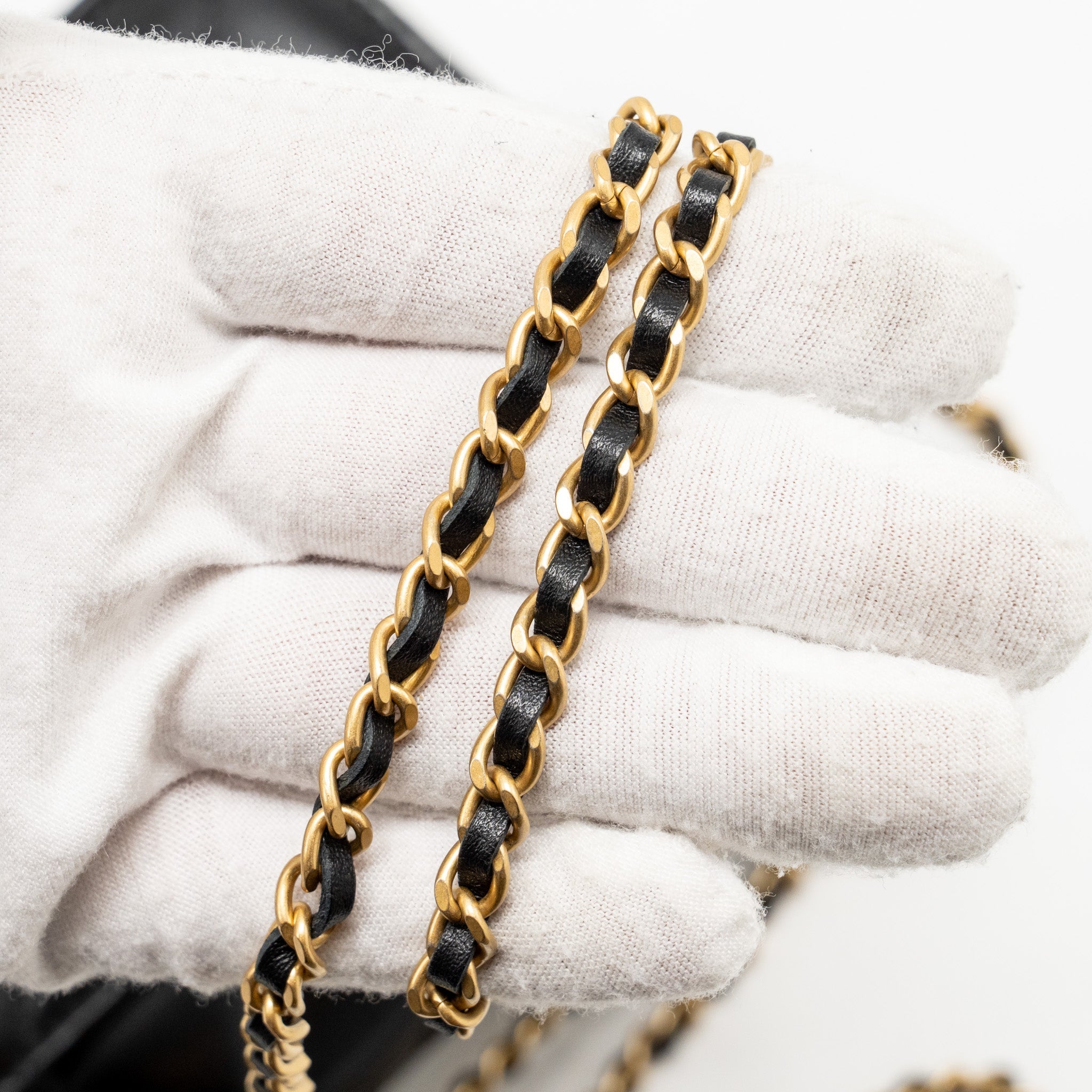 Chanel 24c Gold Crush Wallet On Chain Calfskin Black (microchip)