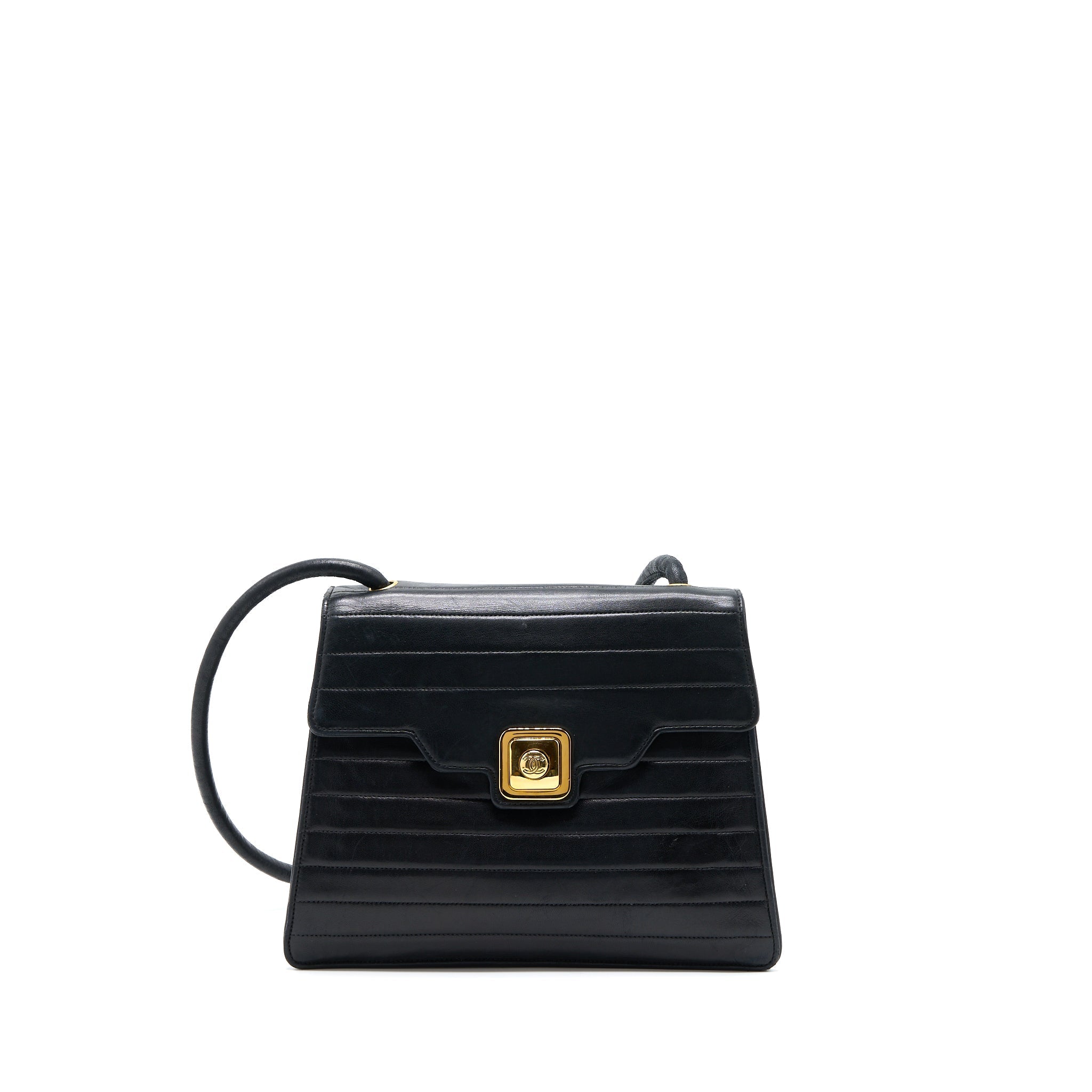 Chanel Vintage Kelly Flap Bag Lambskin Black