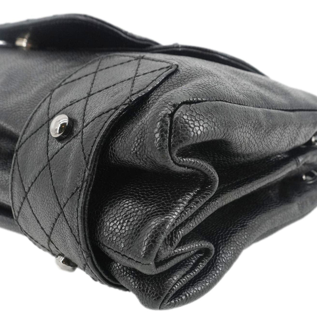 CHANEL Pocket in The City Caviar Leather Shoulder Bag Black