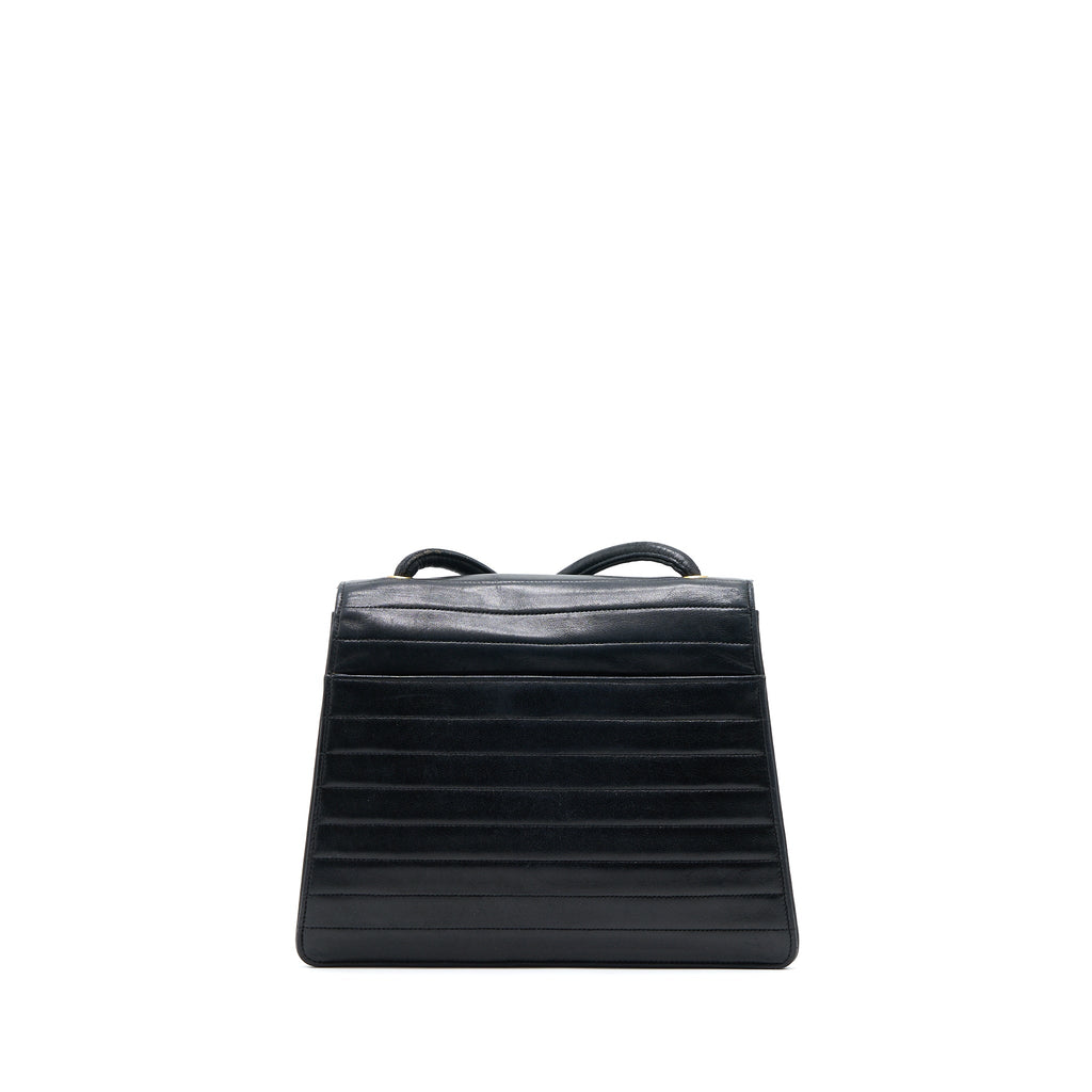 Chanel Vintage Kelly Flap Bag Lambskin Black