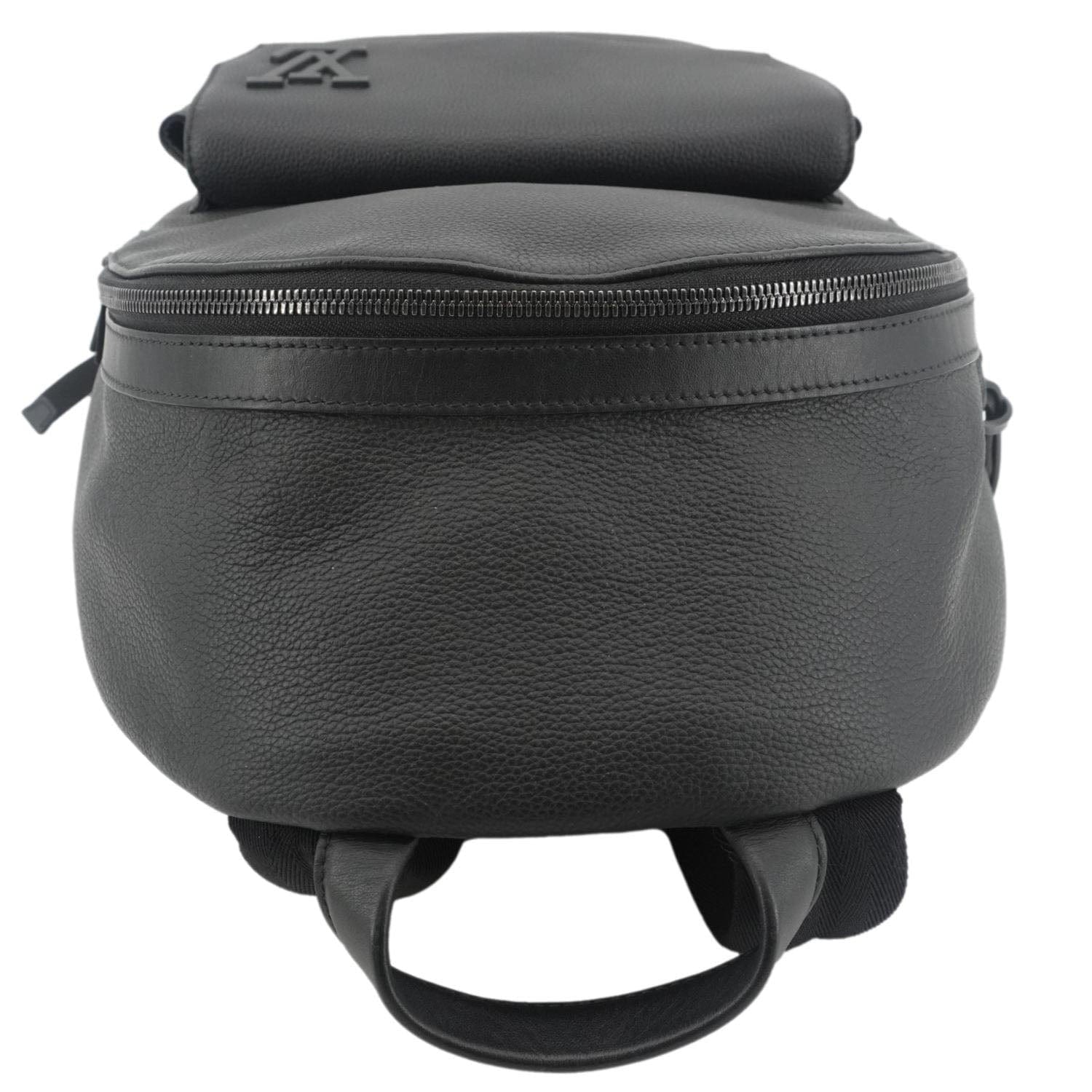 LOUIS VUITTON Takeoff Aerogram Grained Calf Leather Backpack Black