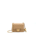 Chanel Pearl Crush Mini Square Flap Bag Lambskin Dark Beige (Microchip)