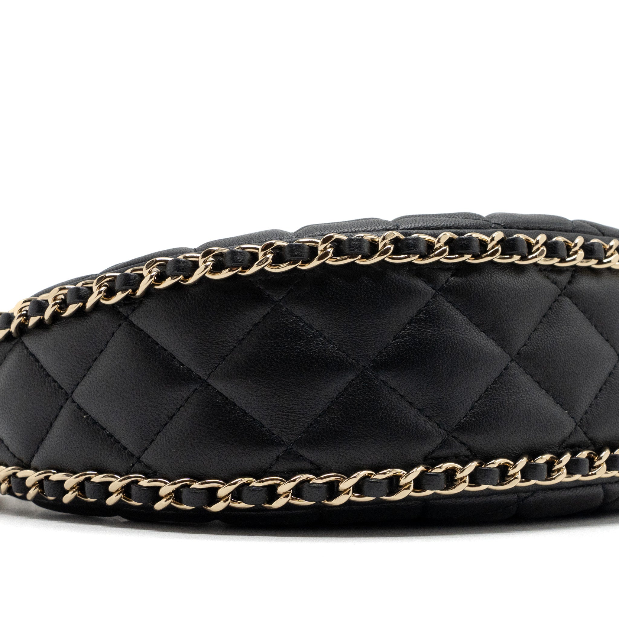 Chanel Small moon Hobo Bag Lambskin Black L(Microchip)