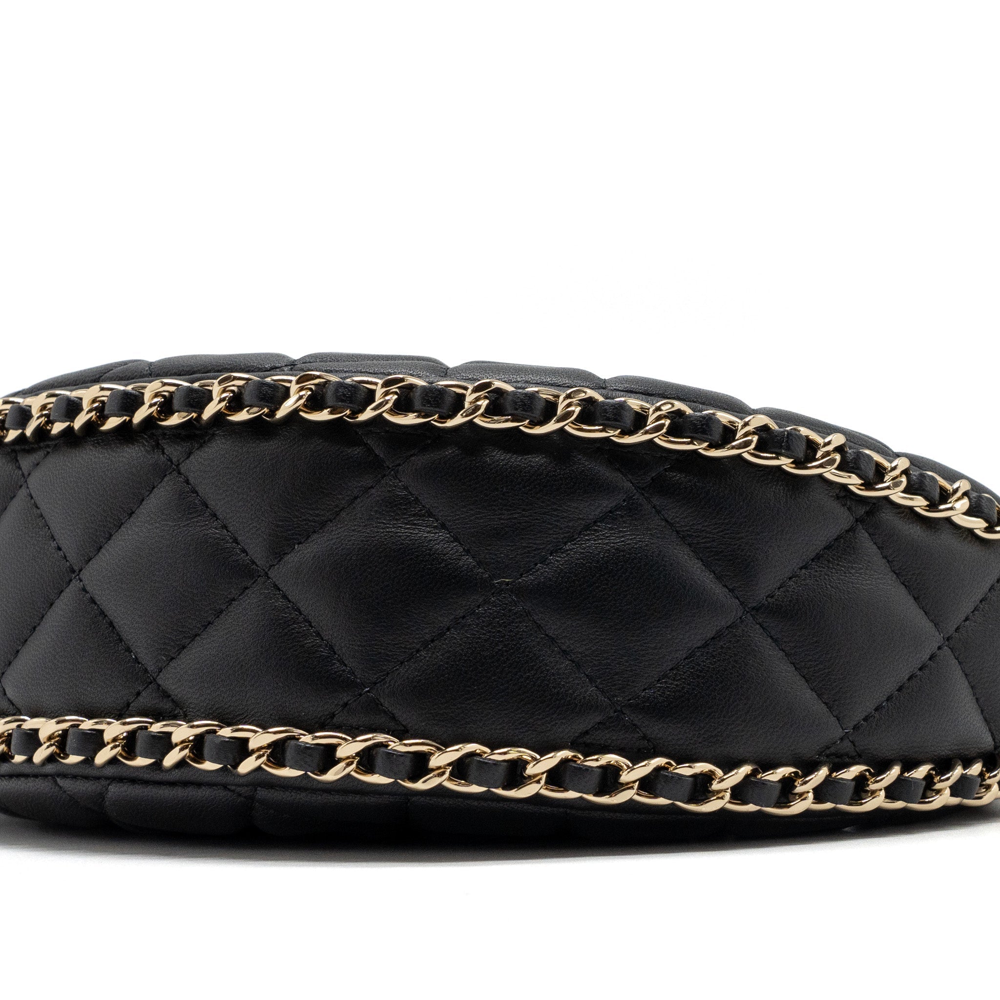 Chanel Small moon Hobo Bag Lambskin Black L(Microchip)