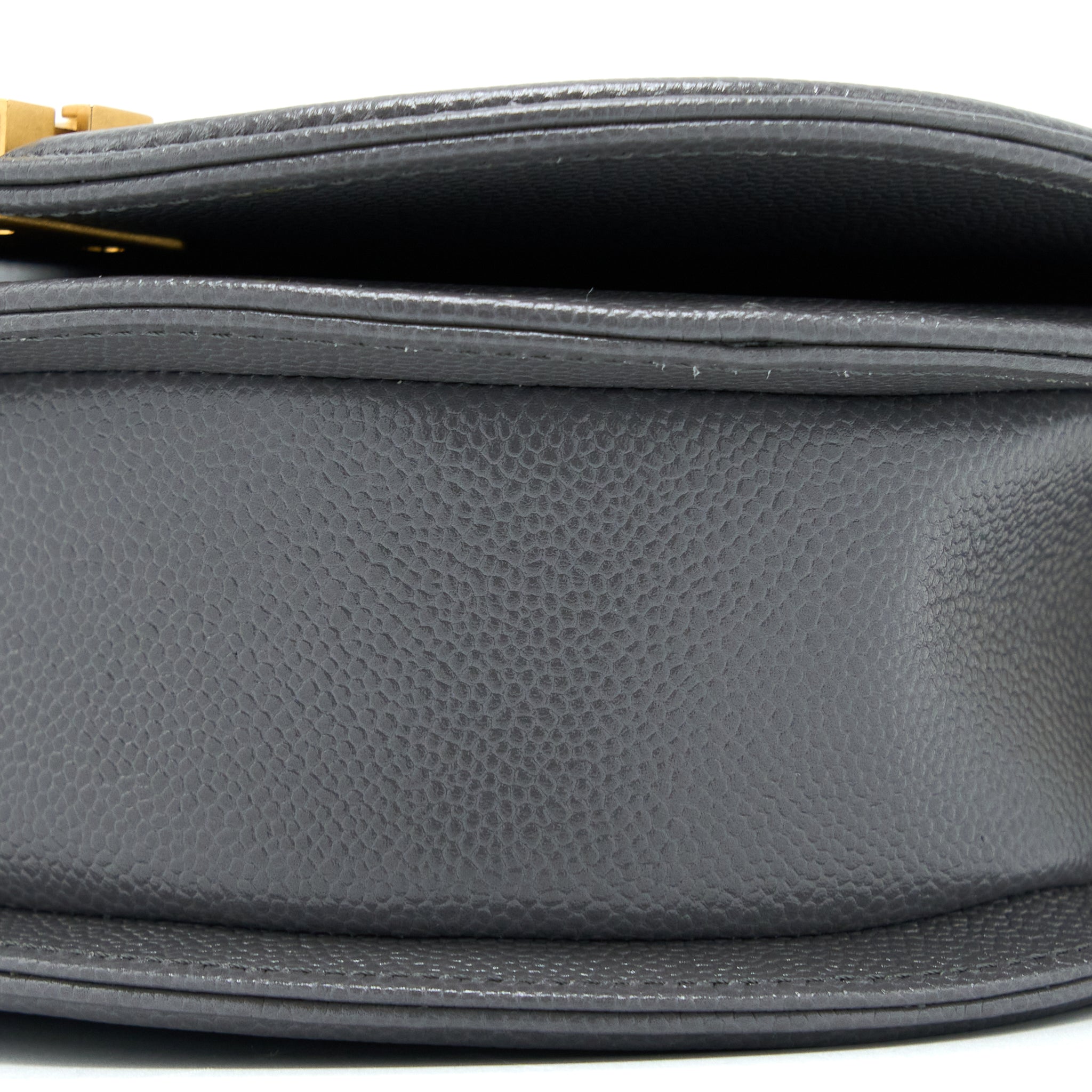 Chanel 22A Boy Messenger Bag Caviar Grey  (Microchip)