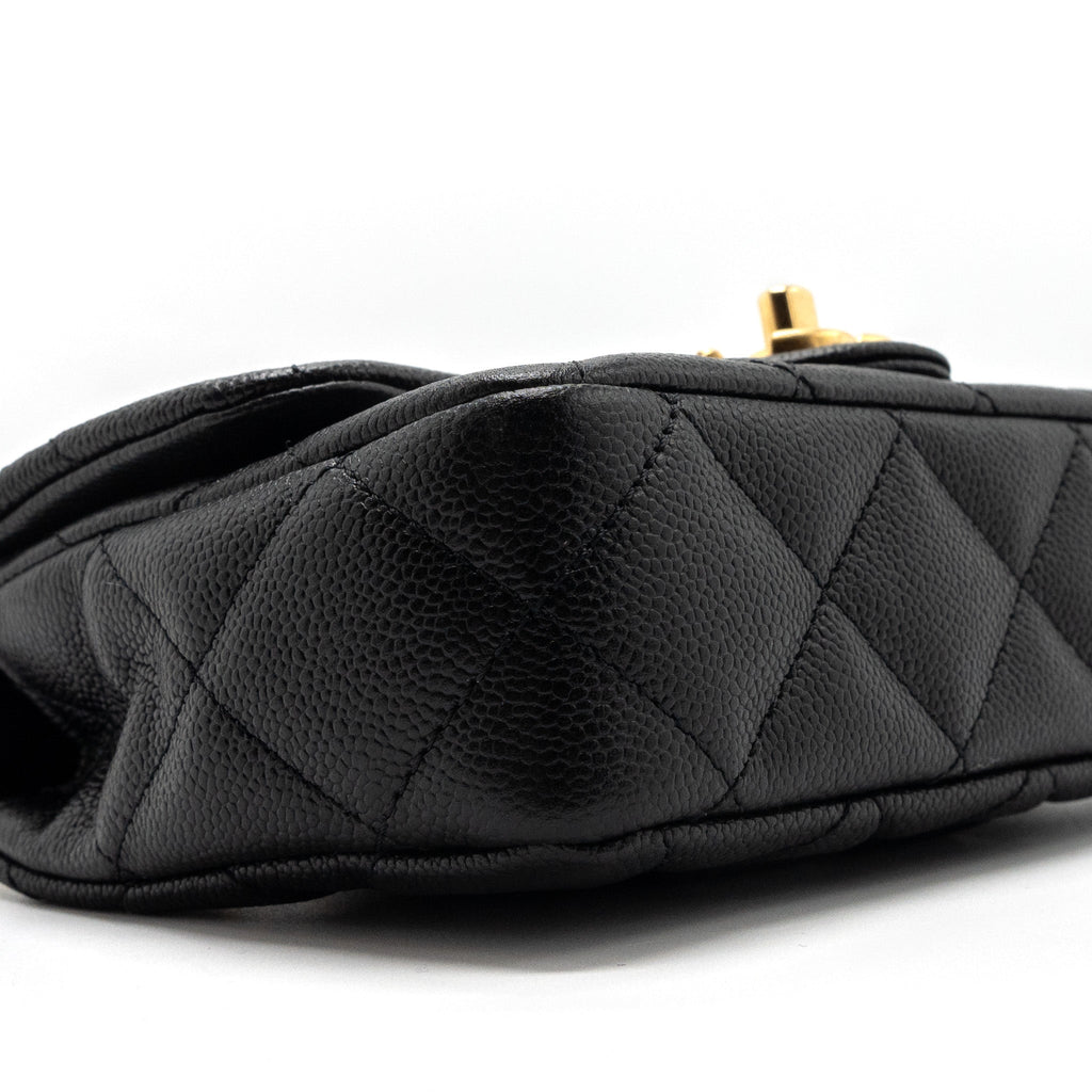 Chanel 23P mini Coco Love Flap Bag Caviar Black Brushed (Microchip)
