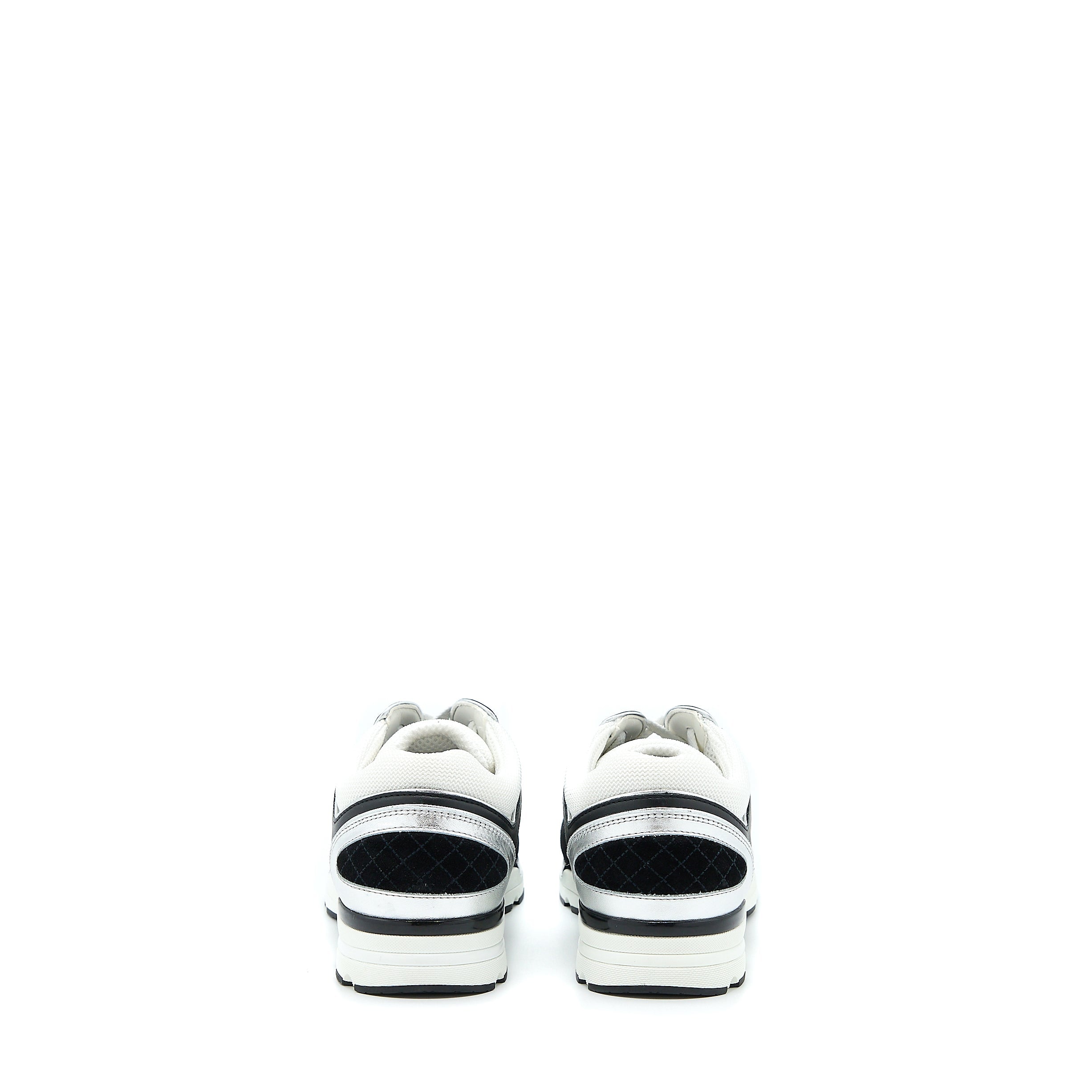 Chanel Size 39 Trainers Suede Black/White/Silver