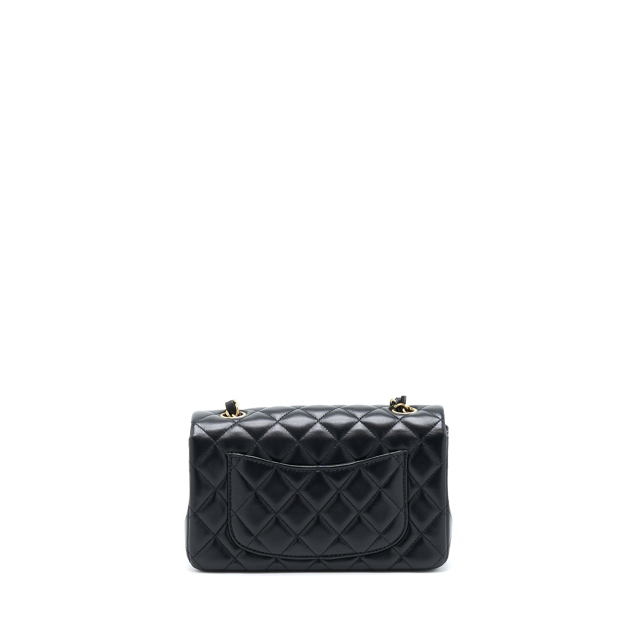 Chanel Mini Rectangular Lambskin Black L(Microchip)