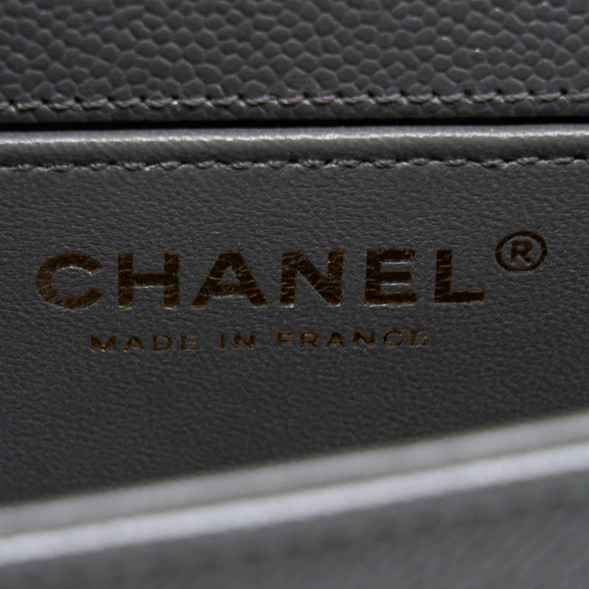 Chanel 22A Boy Messenger Bag Caviar Grey  (Microchip)