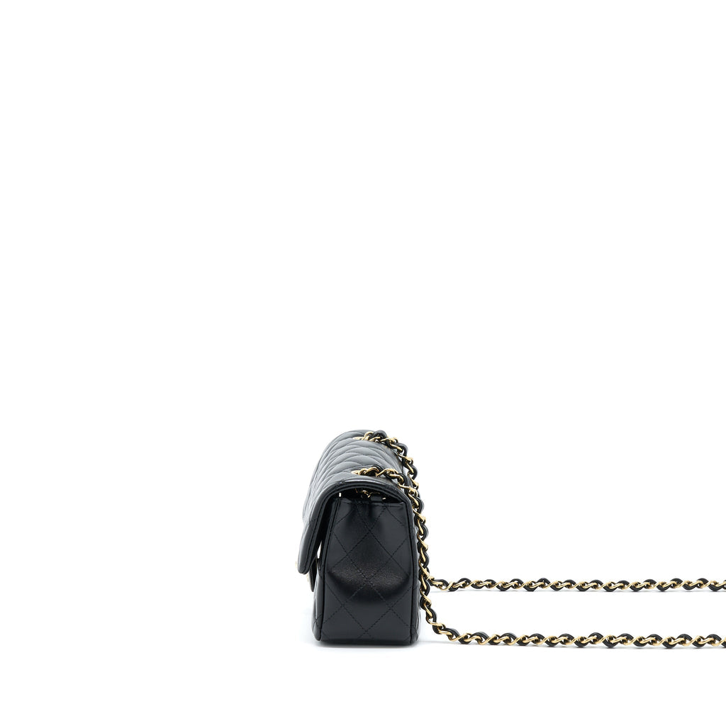 Chanel Mini Rectangular Lambskin Black L(Microchip)