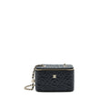 Chanel Camellia Long vanity with chains lambskin black L
