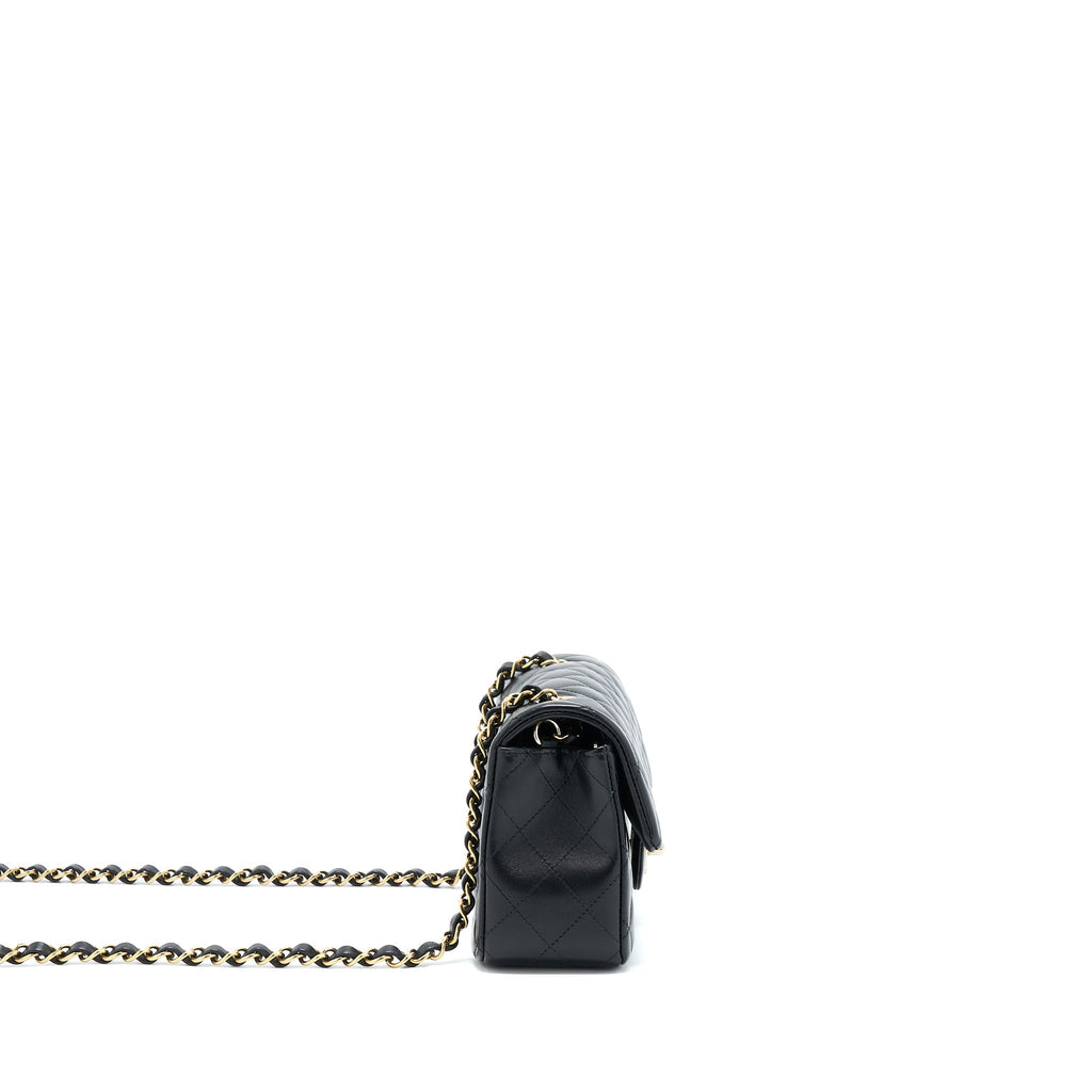 Chanel Mini Rectangular Lambskin Black L(Microchip)