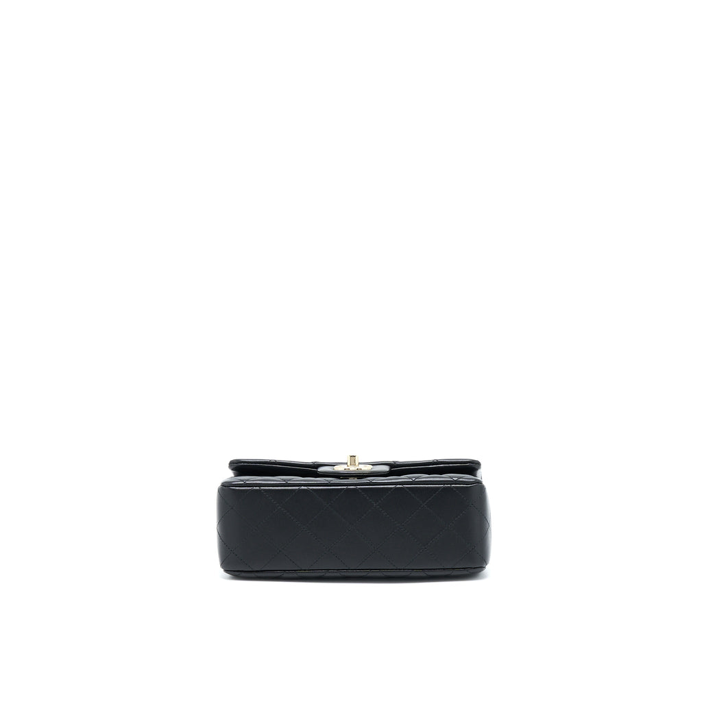Chanel Mini Rectangular Lambskin Black L(Microchip)