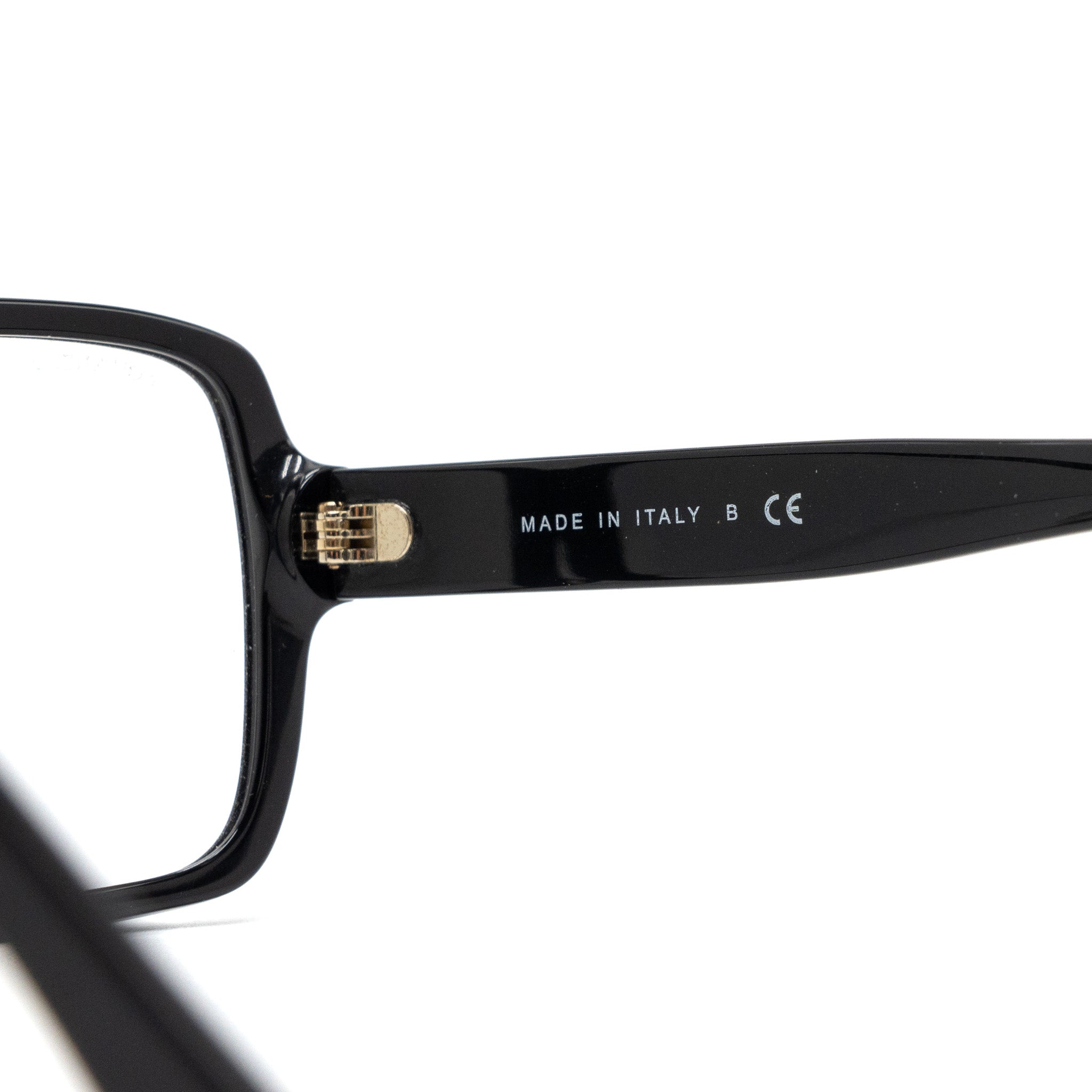 Chanel 5408-A Square Glasses Frame Letter Black
