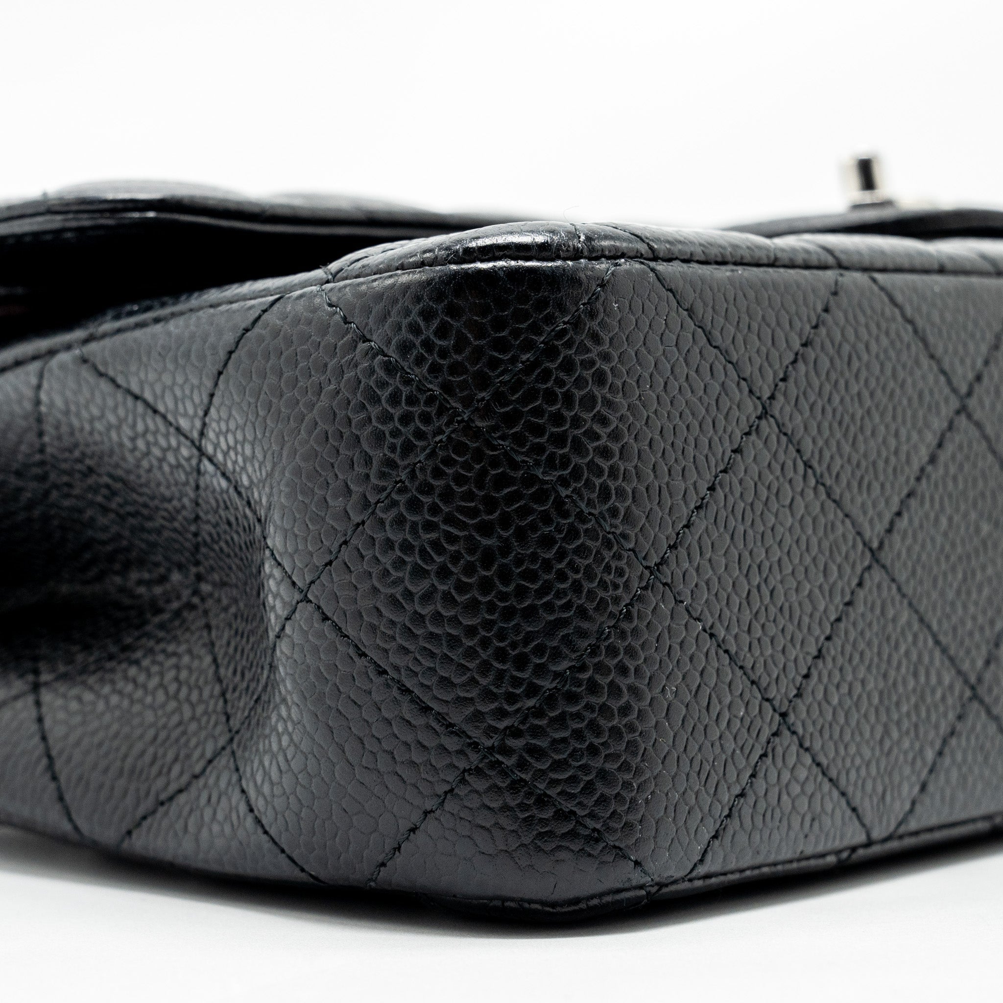 Chanel Medium Classic Double Flap Bag Caviar Black  (microchip)