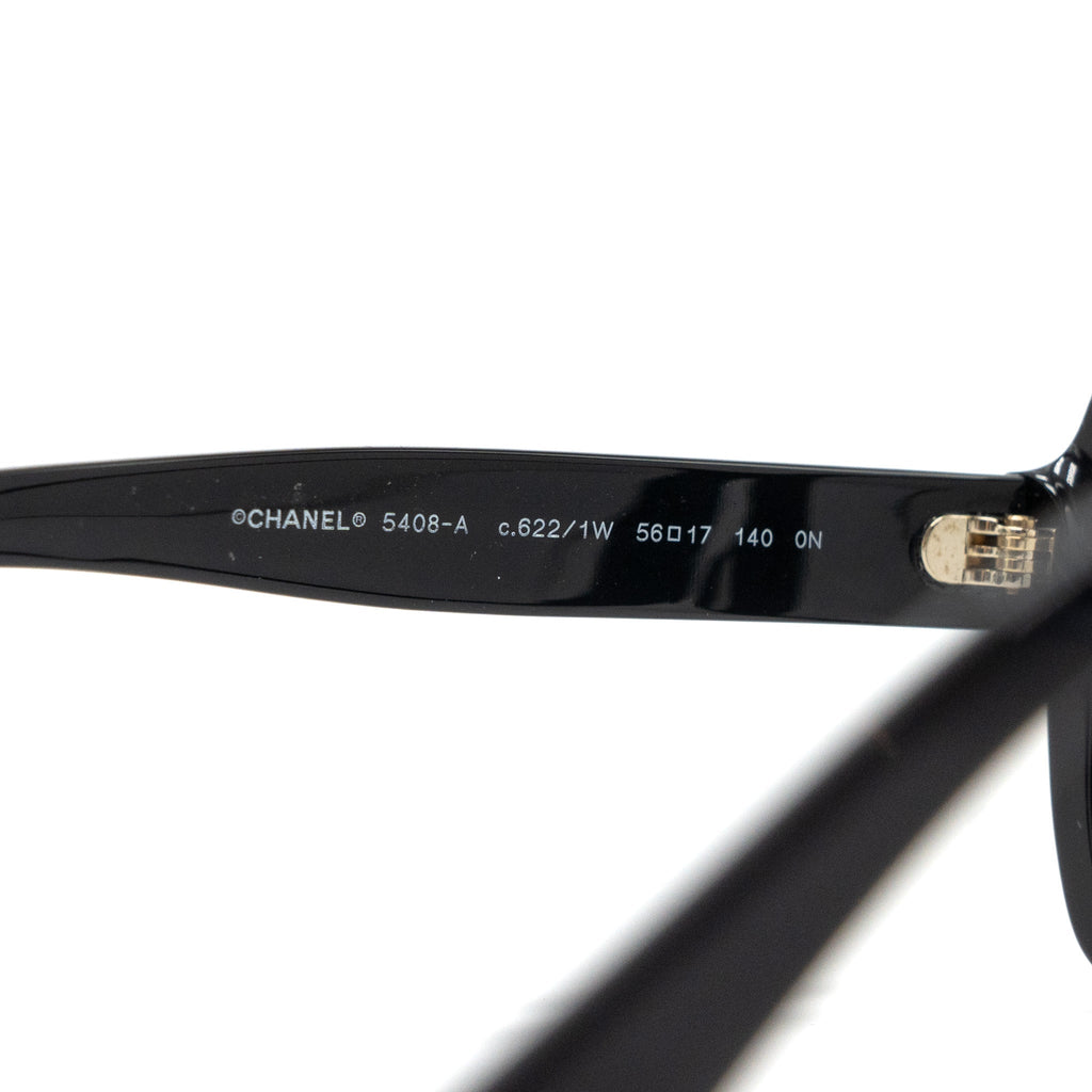 Chanel 5408-A Square Glasses Frame Letter Black