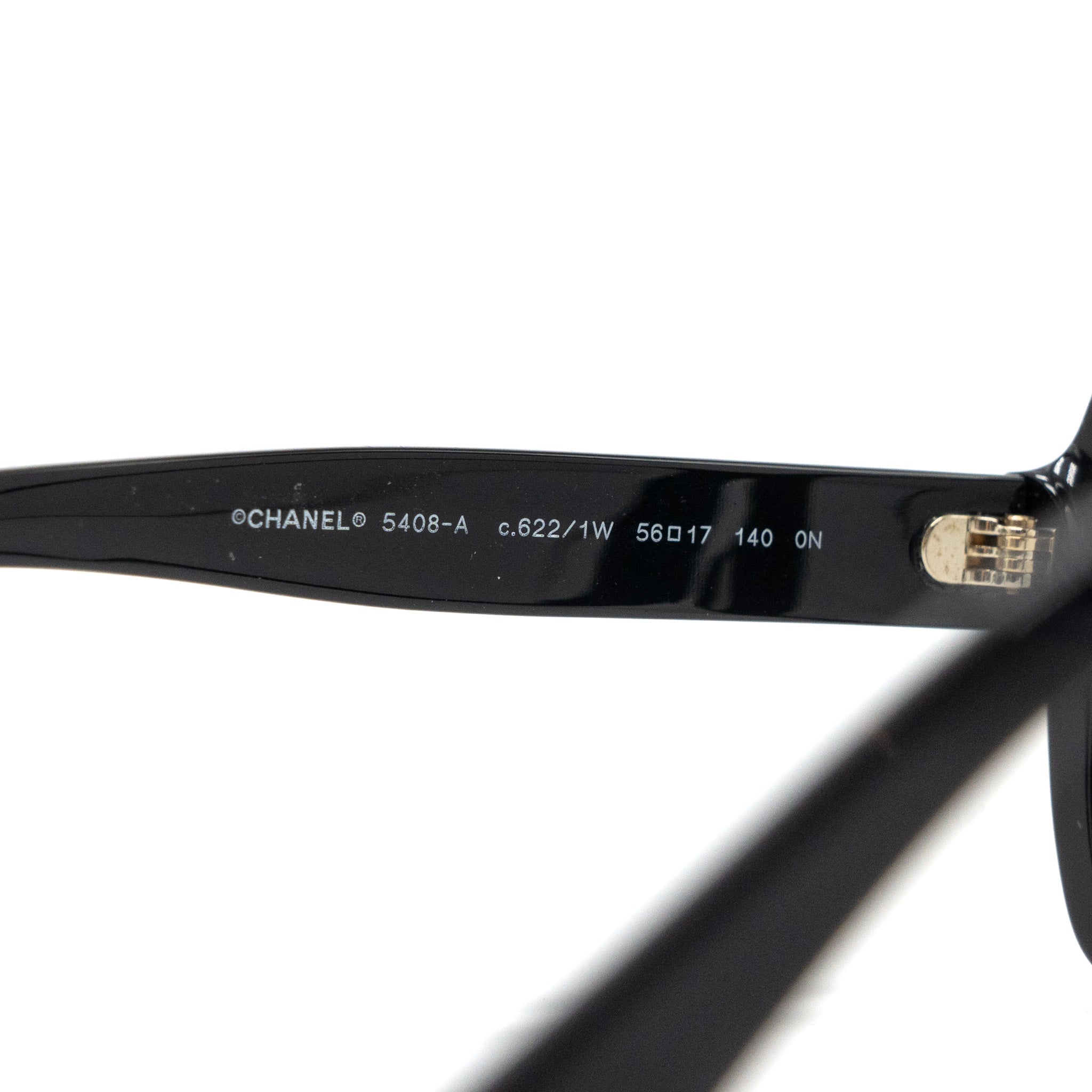 Chanel 5408-A Square Glasses Frame Letter Black