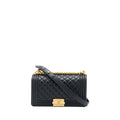 Chanel Medium Boy Bag Lambskin Black Brushed  (Microchip)