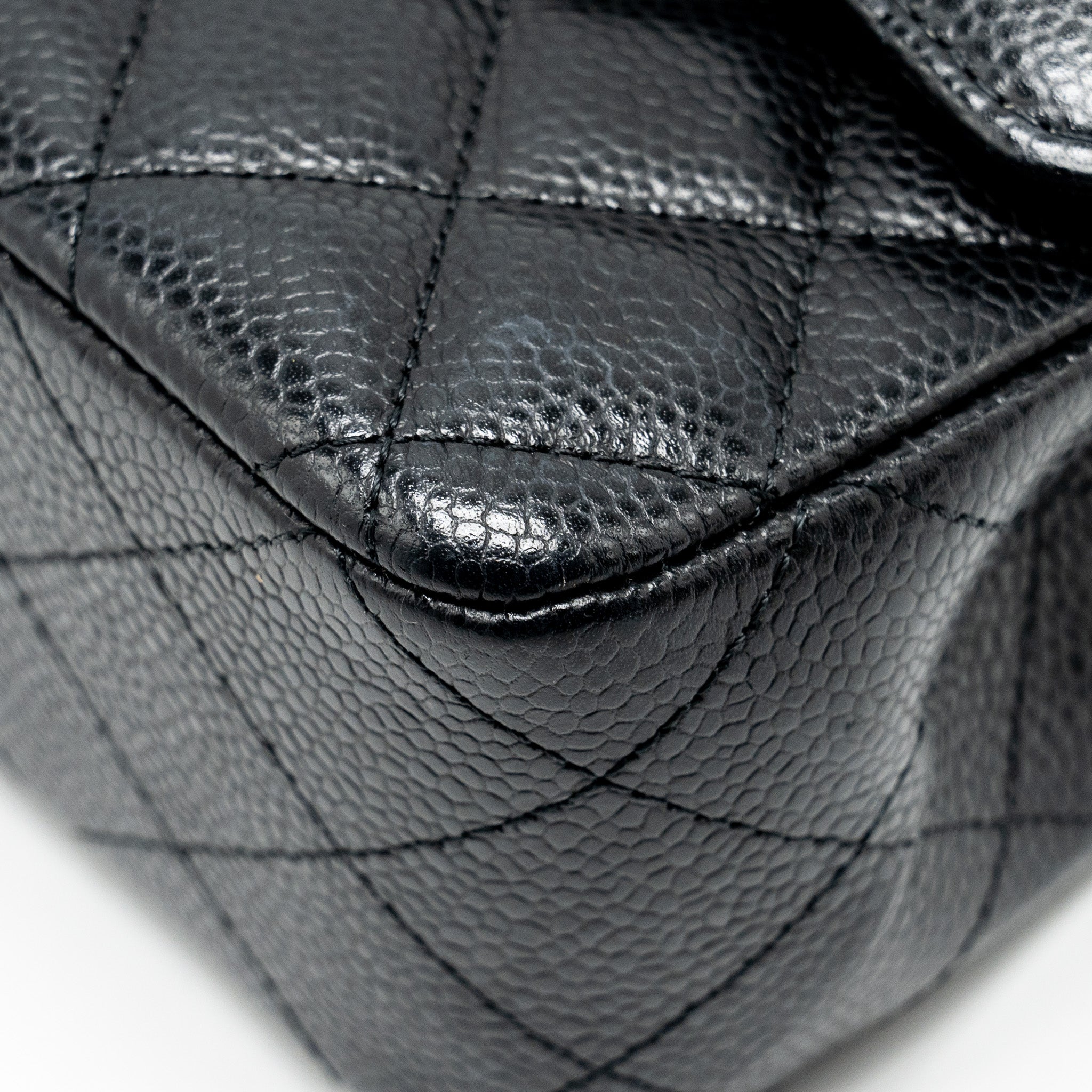 Chanel Medium Classic Double Flap Bag Caviar Black  (microchip)