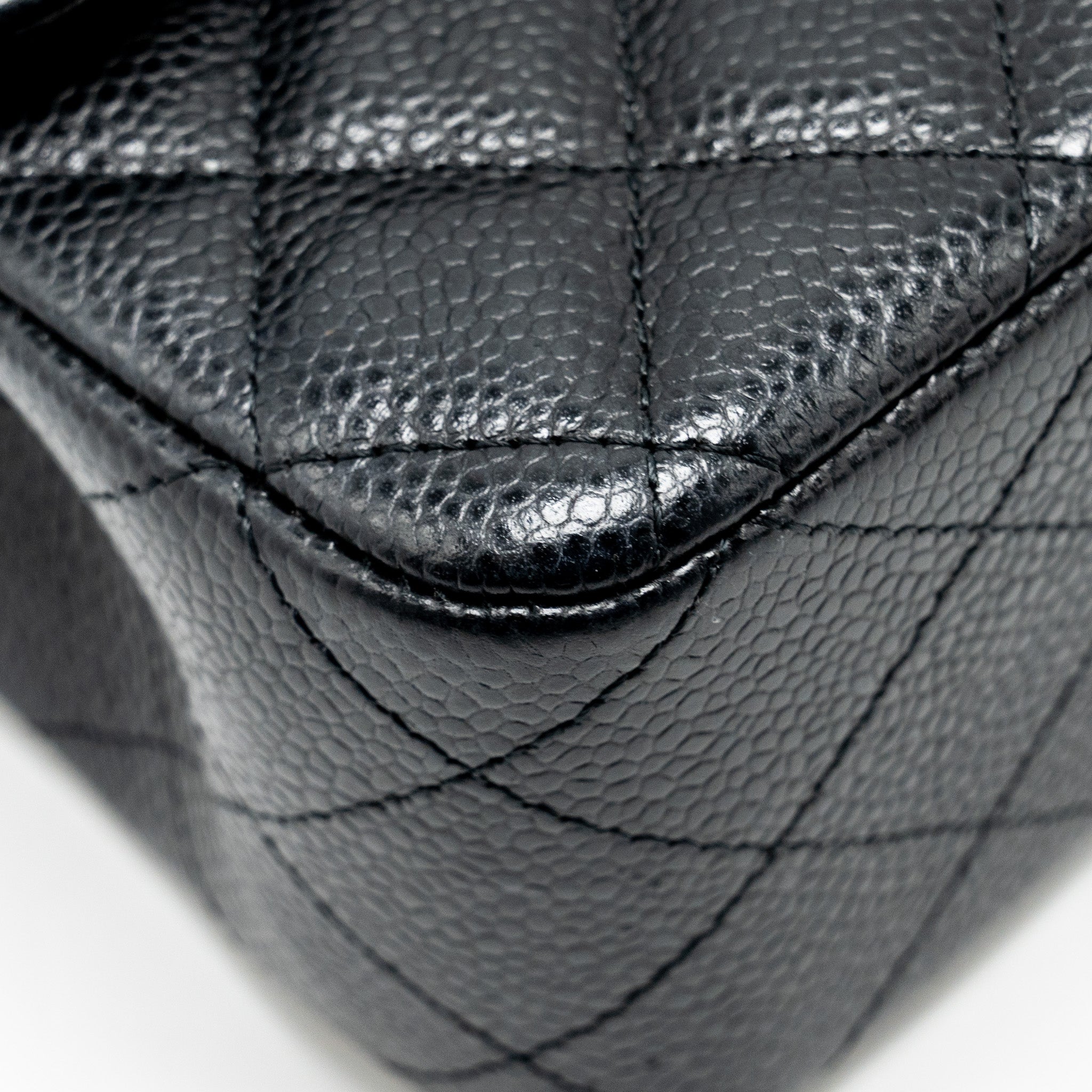 Chanel Medium Classic Double Flap Bag Caviar Black  (microchip)