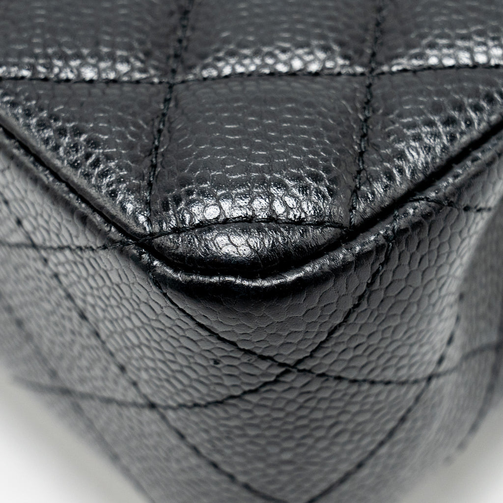 Chanel Medium Classic Double Flap Bag Caviar Black  (microchip)