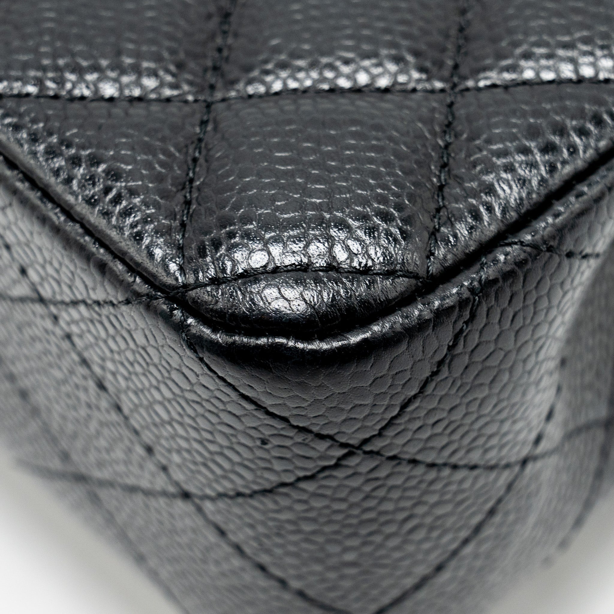 Chanel Medium Classic Double Flap Bag Caviar Black  (microchip)