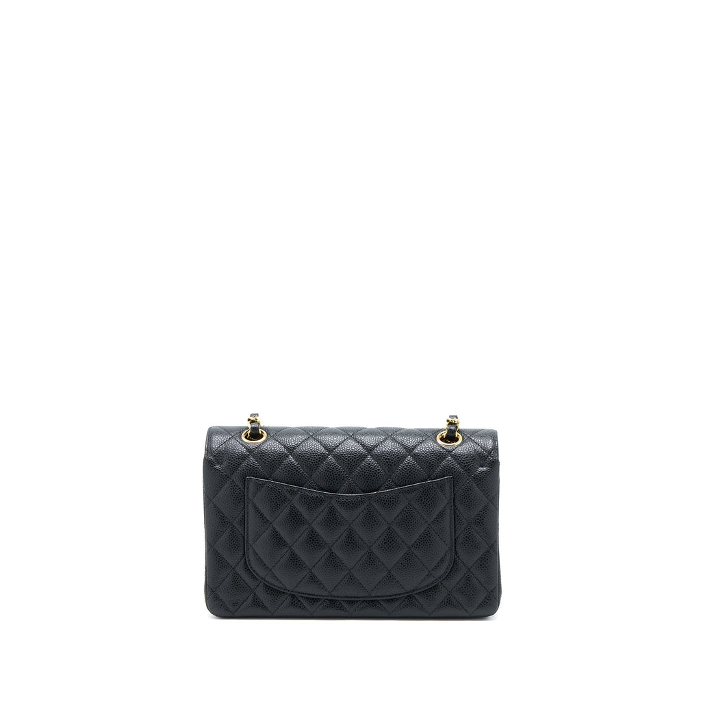 Chanel Small Classic Double Flap Bag Caviar Black  (Microchip)