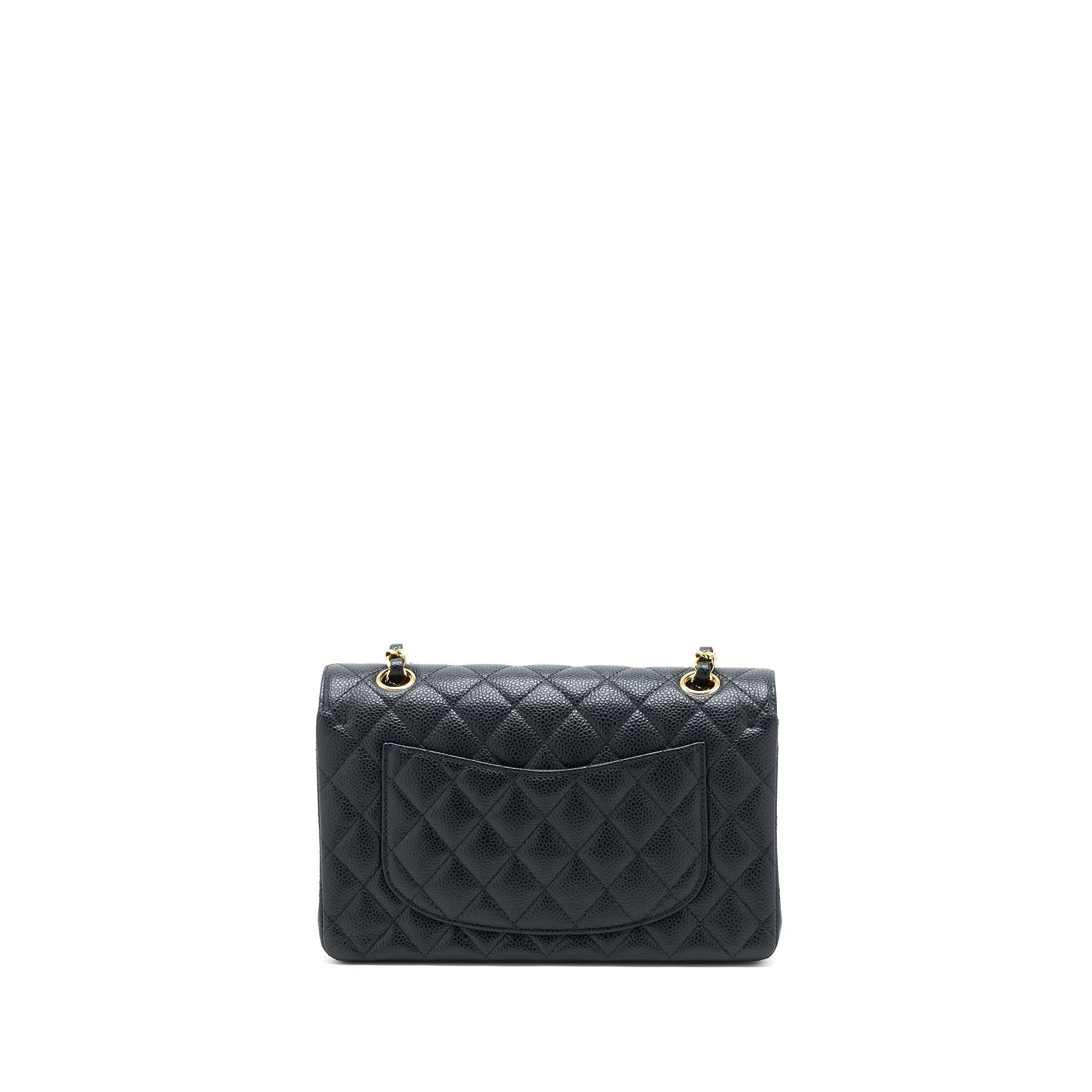 Chanel Small Classic Double Flap Bag Caviar Black  (Microchip)