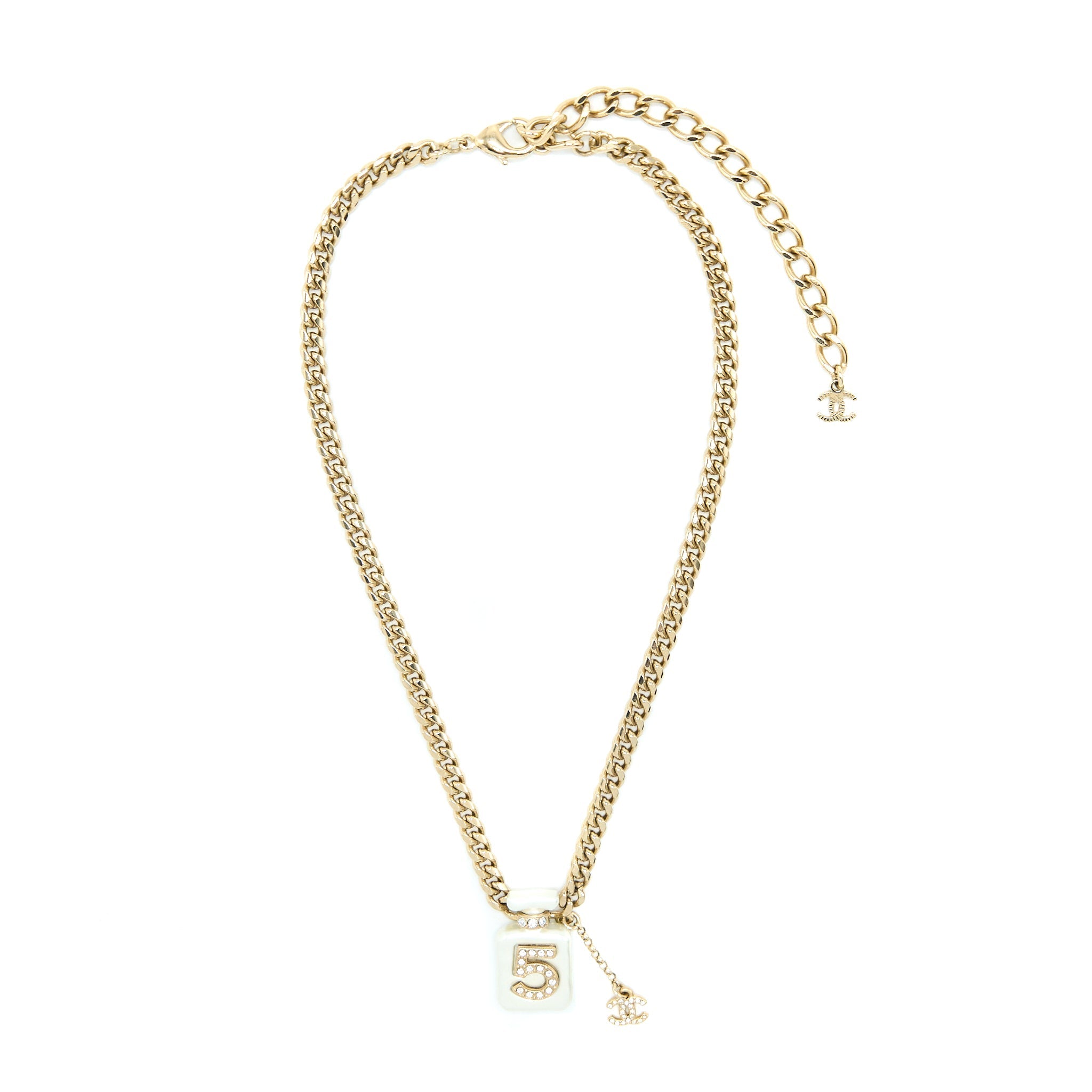 Chanel No.5 Perfume Bottle Choker/Necklace Crystal/Pearl L