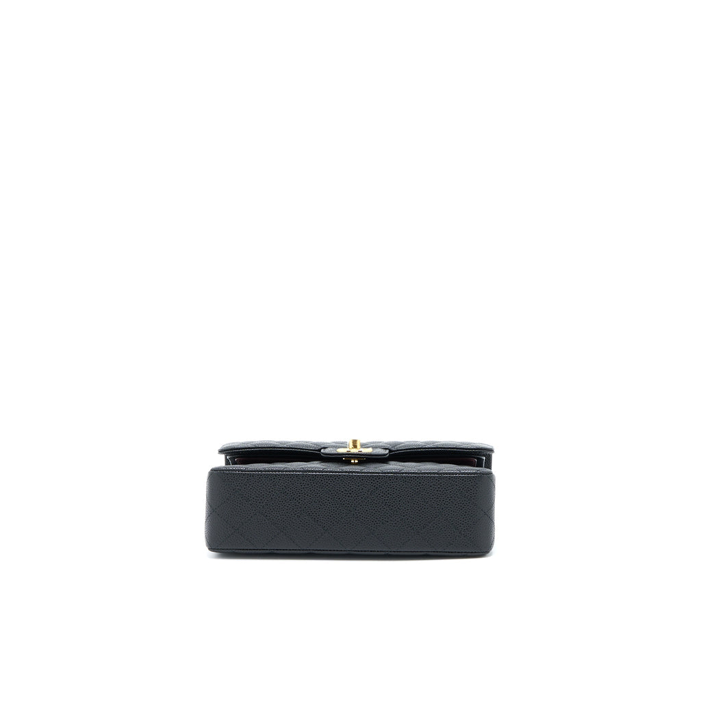 Chanel Small Classic Double Flap Bag Caviar Black  (Microchip)
