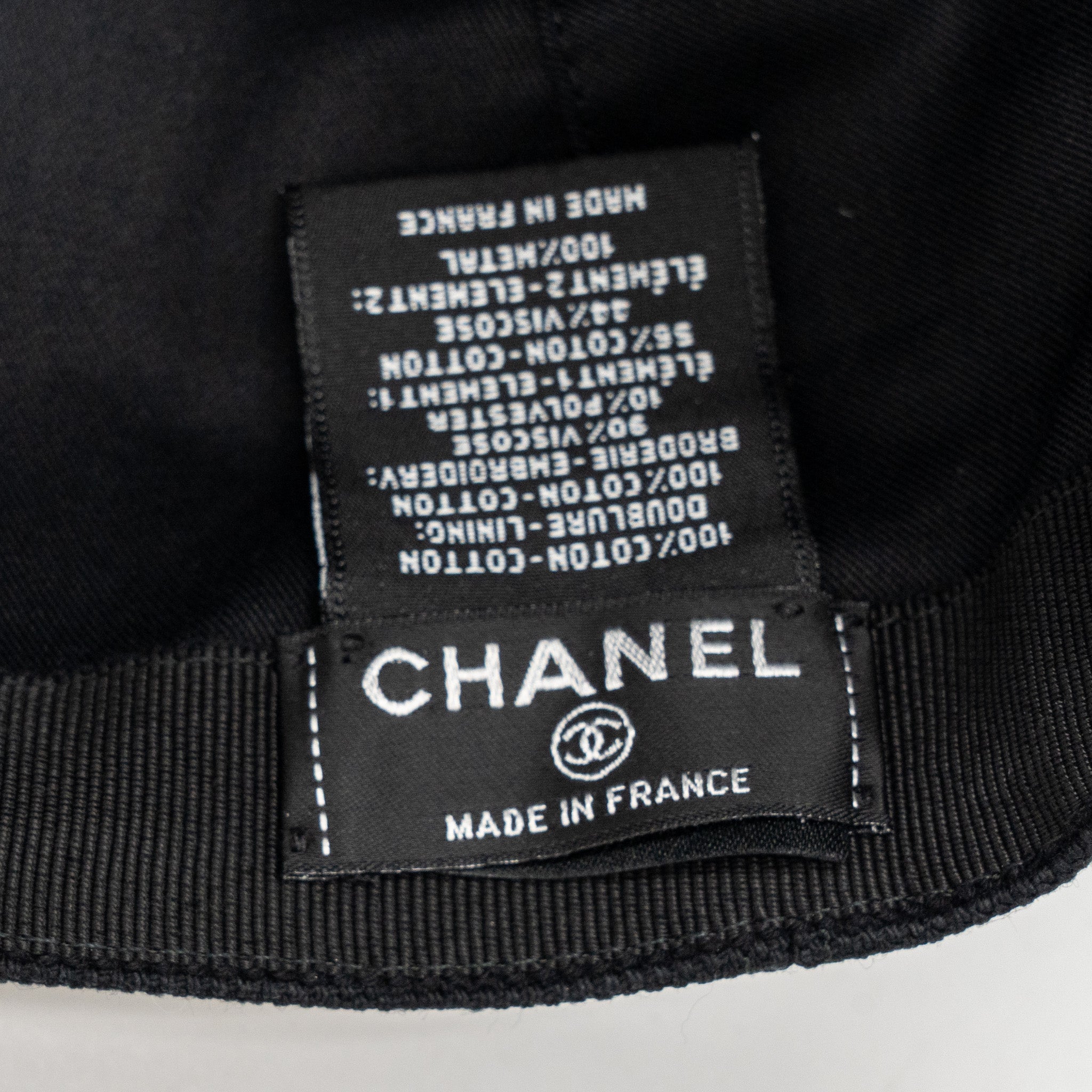 Chanel 24C CC Logo Baseball Cap Black