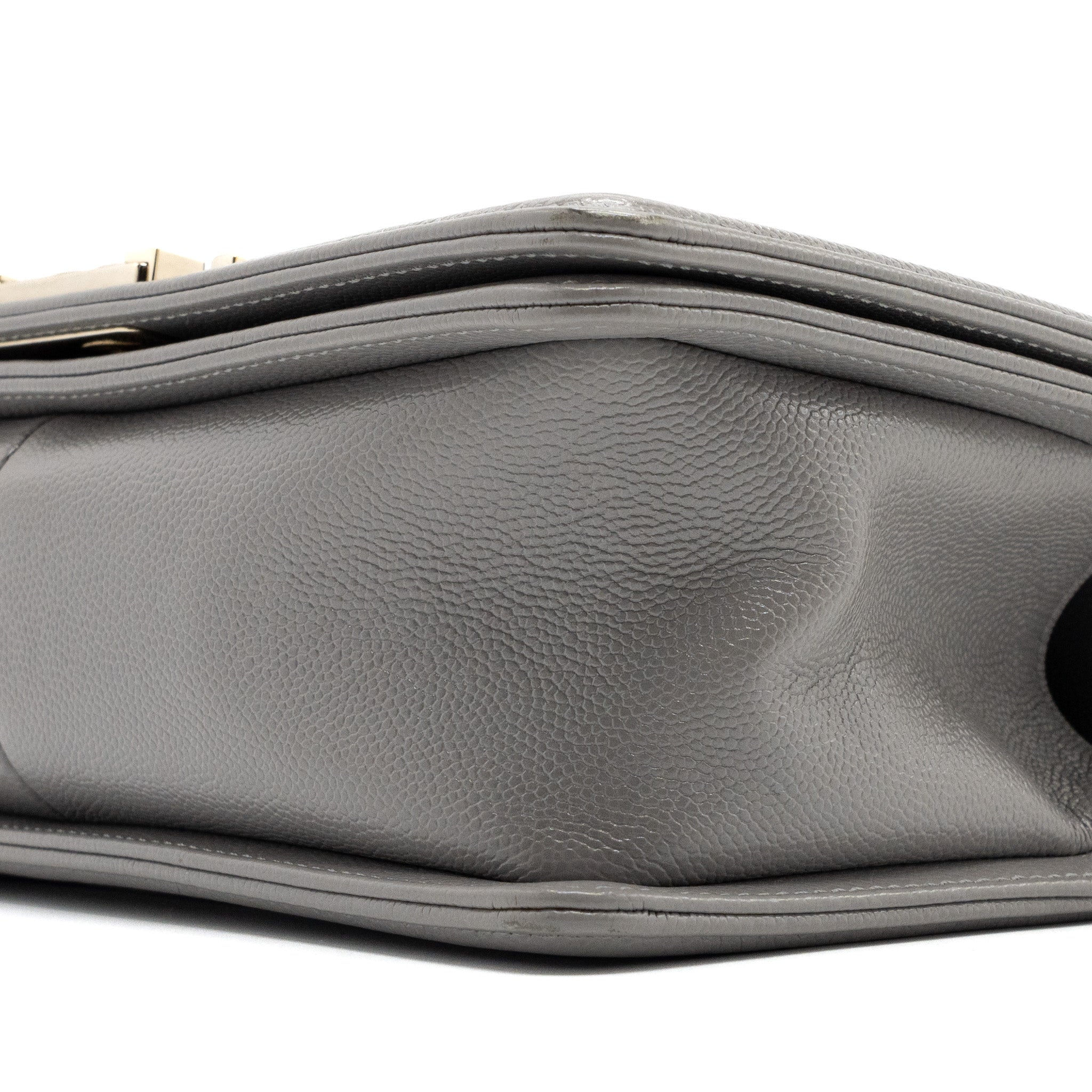 Chanel Medium Boy Bag Caviar Light Grey L