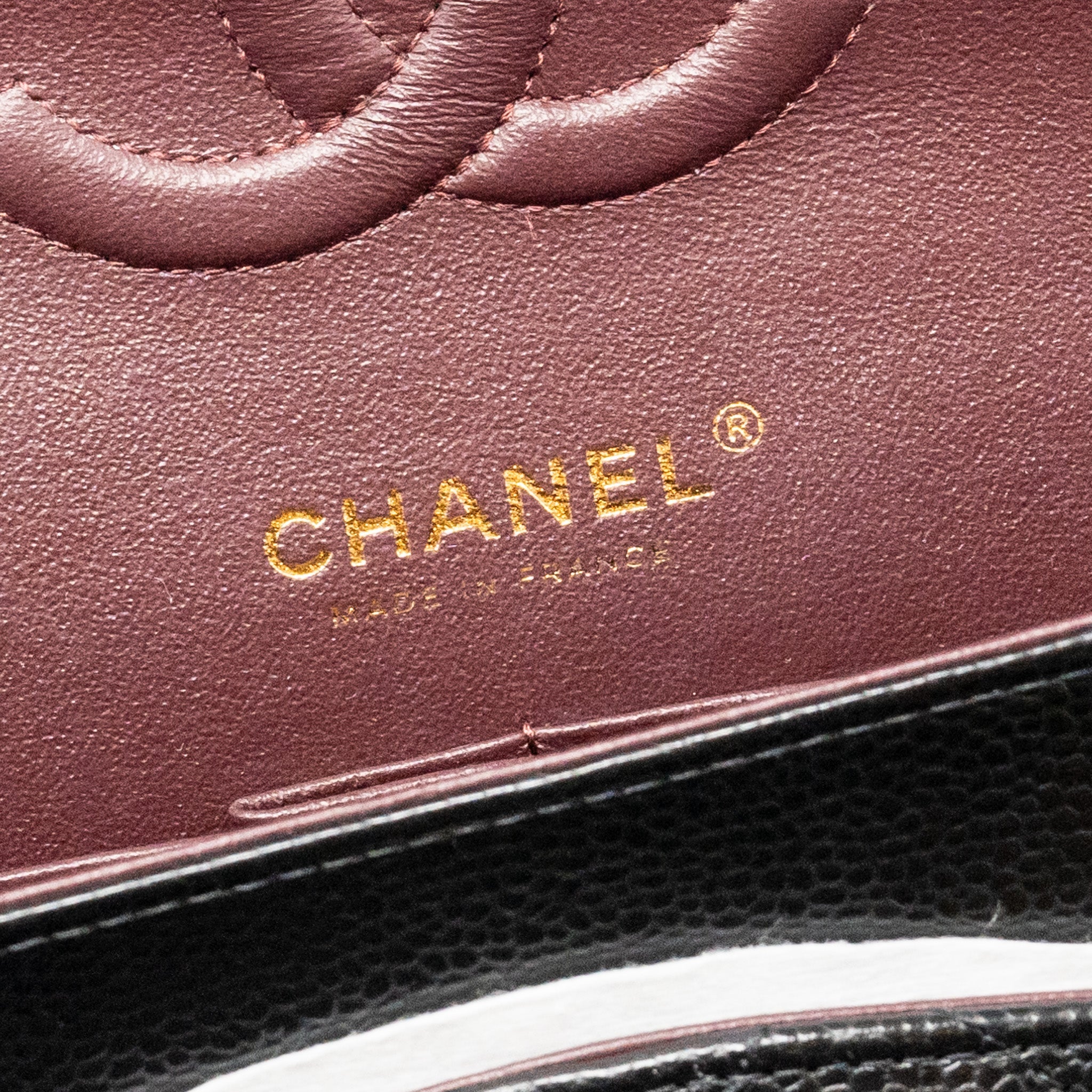 CHANEL Medium Classic Double Flap Bag Caviar Black  (Microchip)