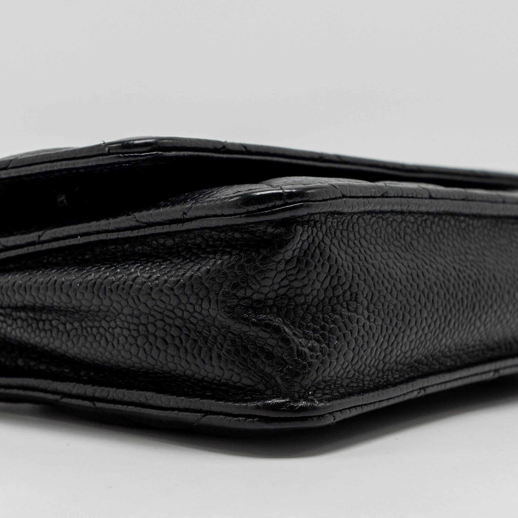 Chanel Classic wallet on chain caviar Black